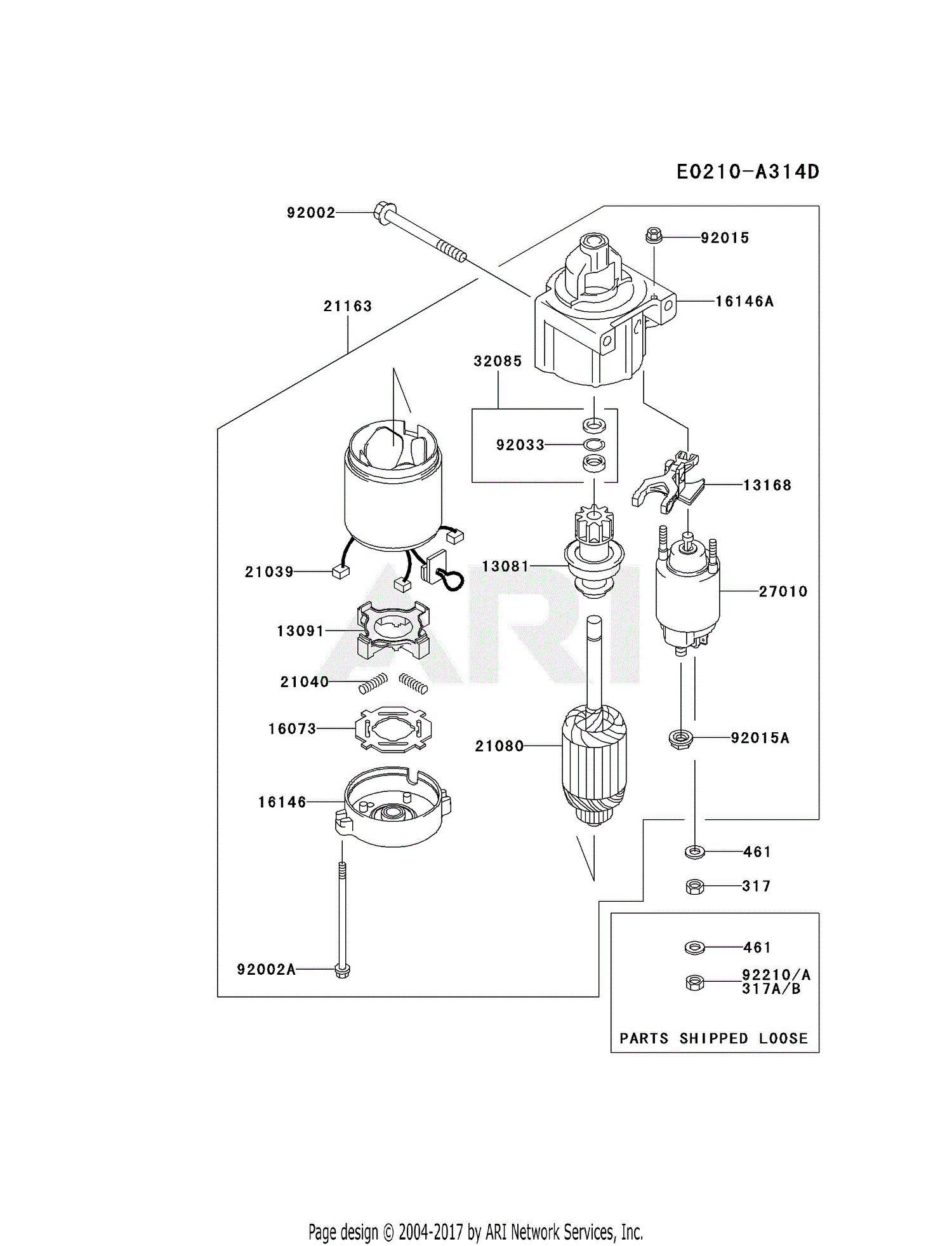 Kawasaki FH580V-BS37 4 Stroke Engine FH580V Parts Diagram for STARTER