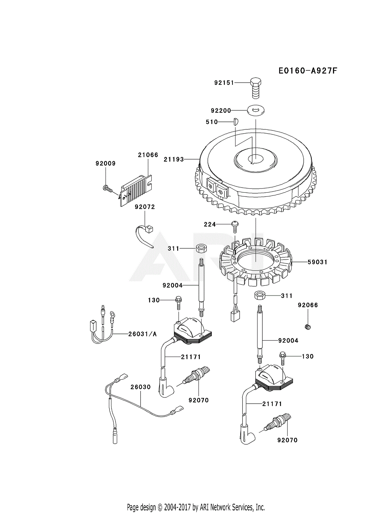 Kawasaki FH580V-CS20 4 Stroke Engine FH580V Parts Diagram for ELECTRIC