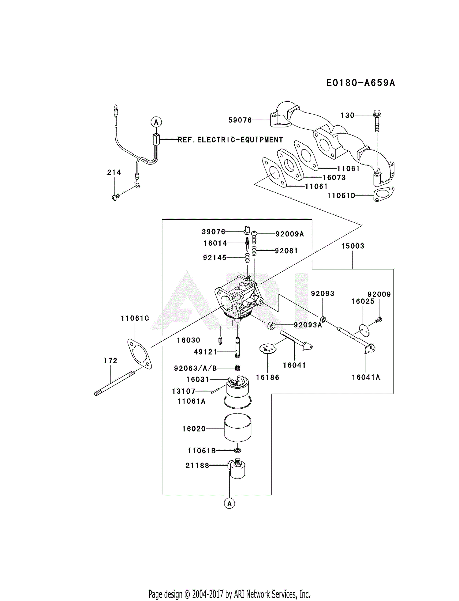 Kawasaki FH580V-CS29 4 Stroke Engine FH580V Parts Diagram for CARBURETOR