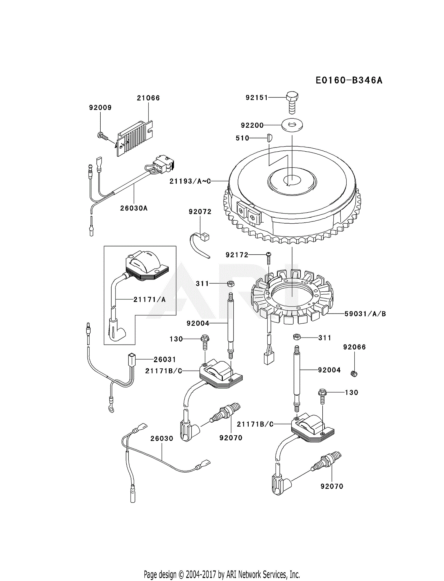 Kawasaki FH580V-CW04 4 Stroke Engine FH580V Parts Diagram for ELECTRIC