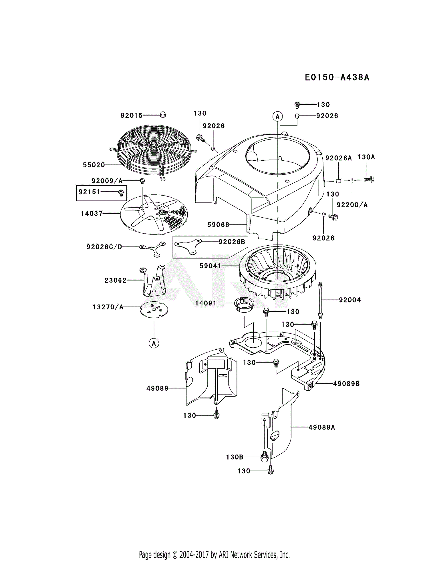 Kawasaki FH601V-AS06 4 Stroke Engine FH601V Parts Diagram for COOLING