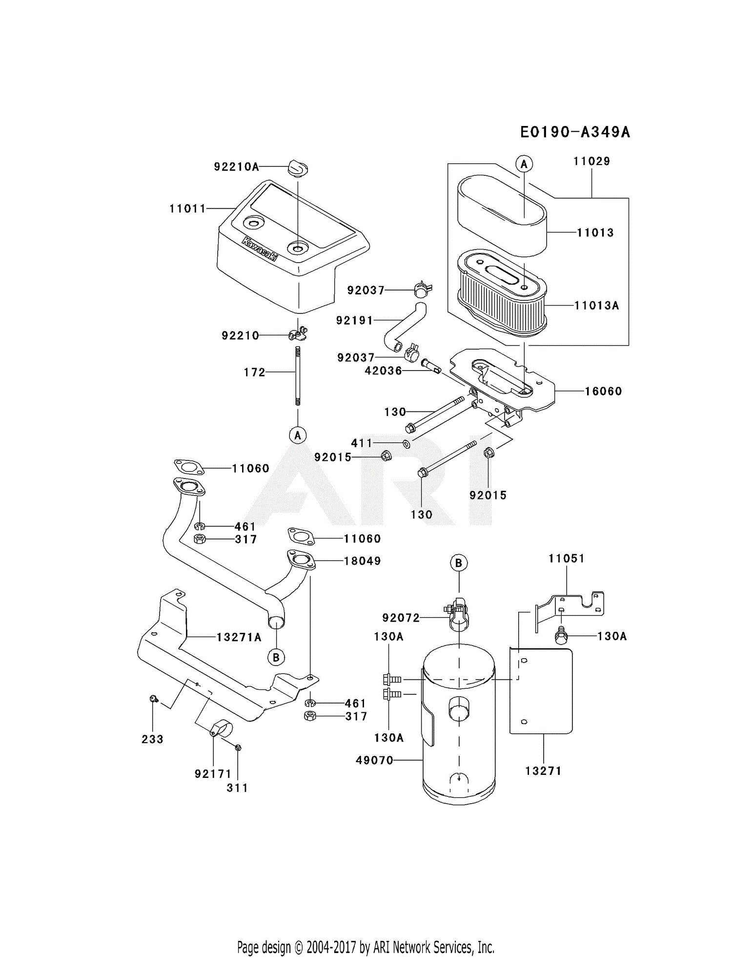 Kawasaki FH601V-AS07 4 Stroke Engine FH601V Parts Diagram for AIR ...