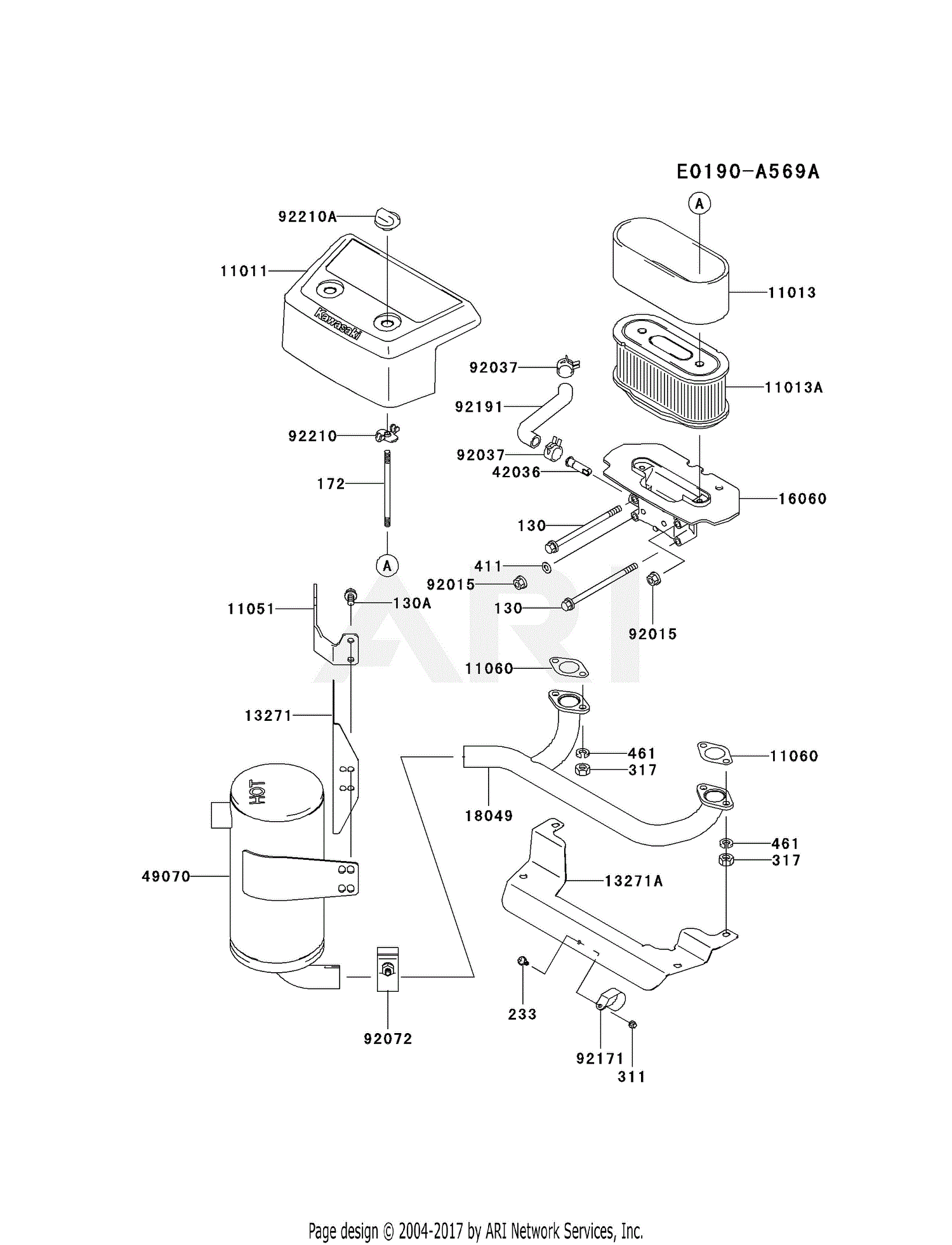 Kawasaki FH601V-AS20 4 Stroke Engine FH601V Parts Diagram for AIR ...