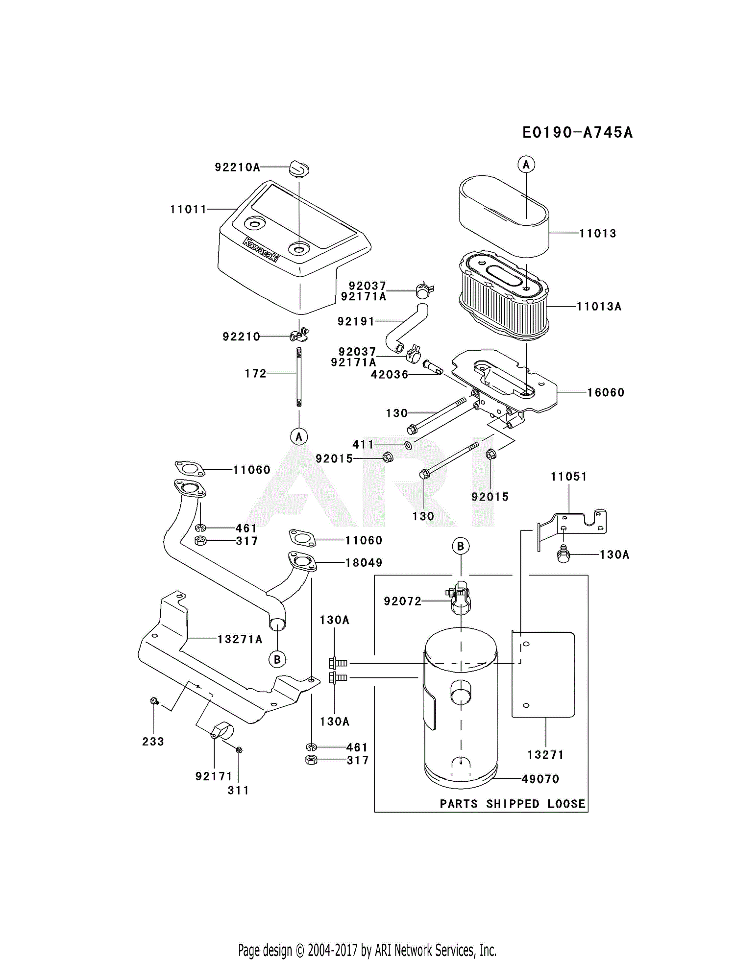 Kawasaki FH601V-DS01 4 Stroke Engine FH601V Parts Diagram for AIR ...