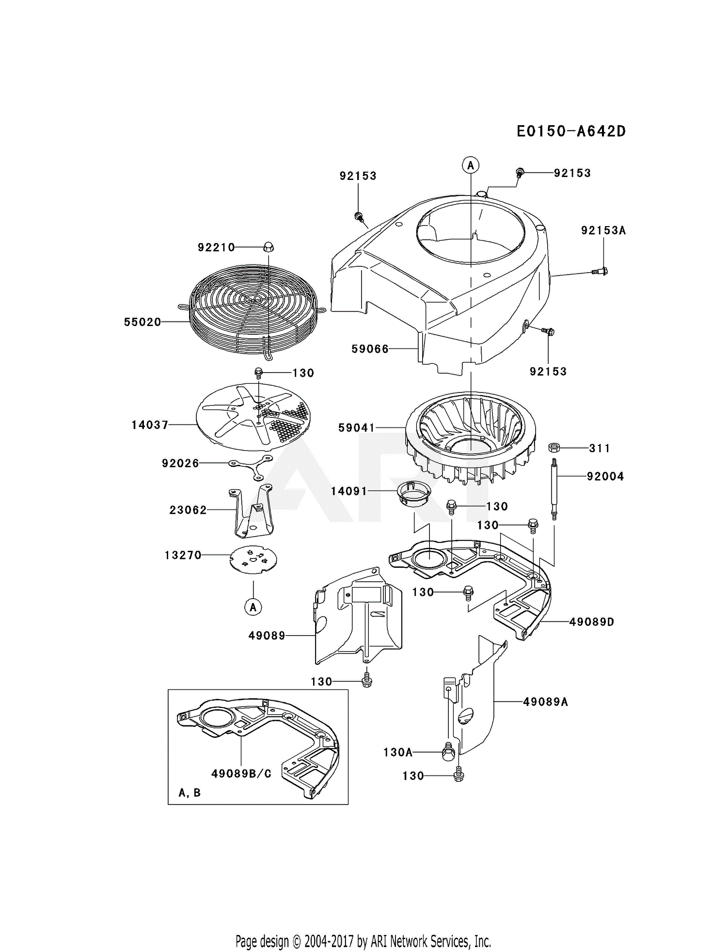 Kawasaki FH641V-CS25 4 Stroke Engine FH641V Parts Diagram for COOLING