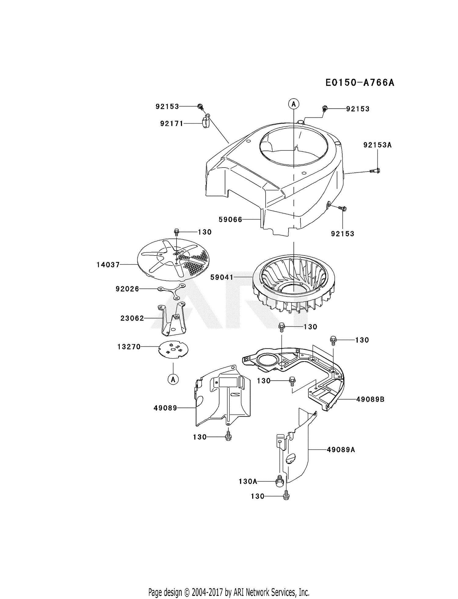 Kawasaki FH641V-ES15 4 Stroke Engine FH641V Parts Diagram for COOLING ...