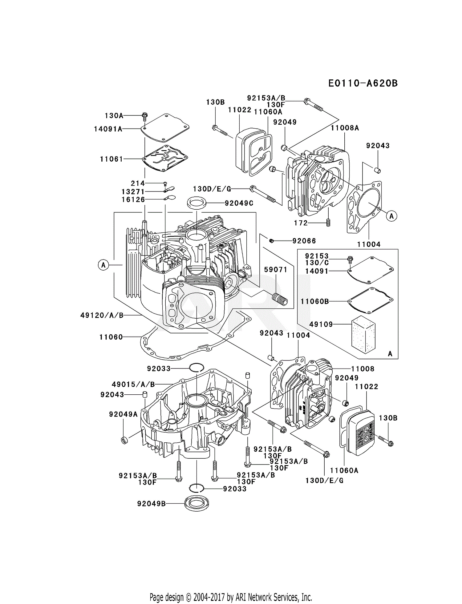 FH661V-BS05 4 Stroke FH661V Parts Diagram CYLINDER/CRANKCASE