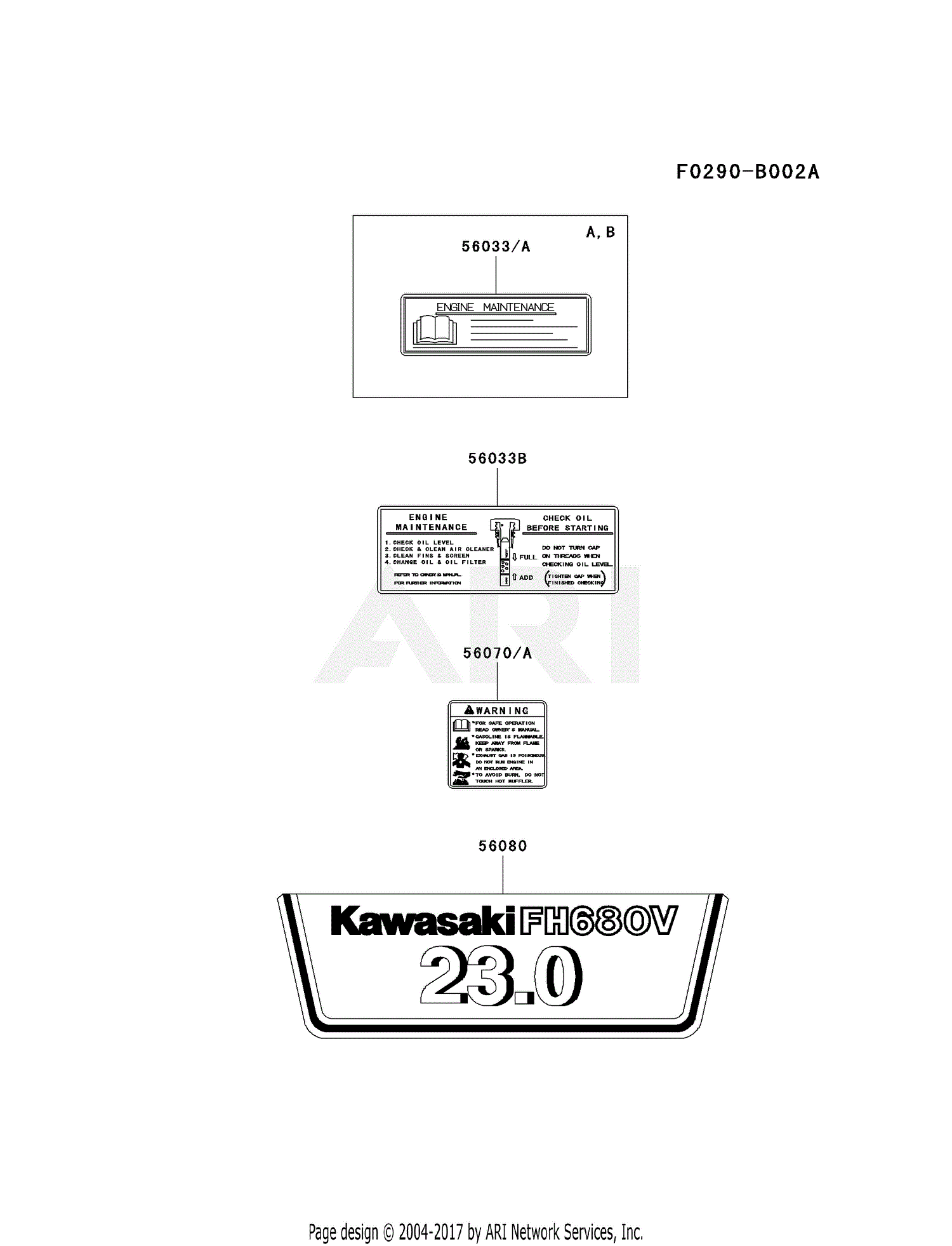 Kawasaki FH680V-AS01 4 Stroke Engine FH680V Parts Diagram for LABEL