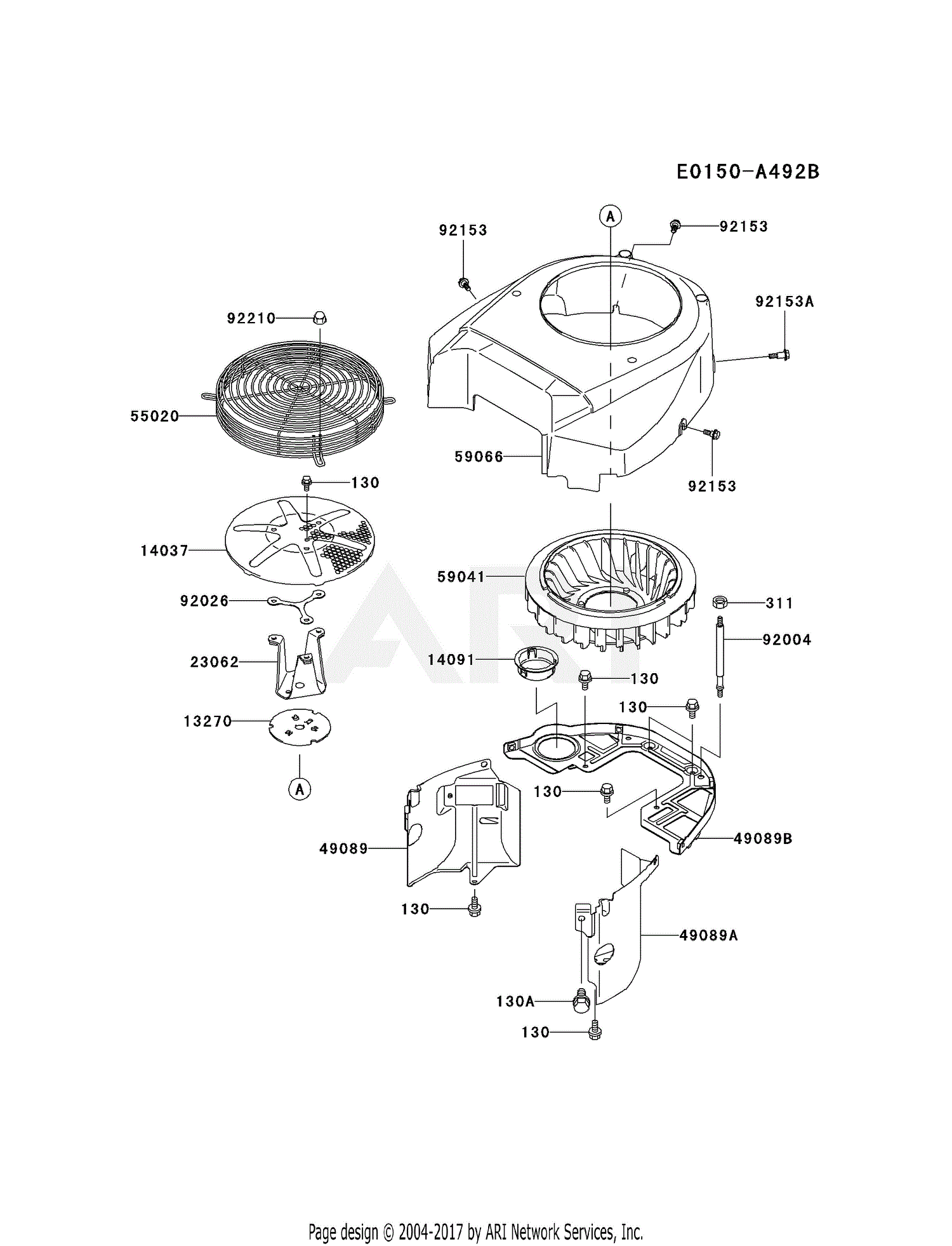 Kawasaki FH680V-AS23 4 Stroke Engine FH680V Parts Diagram for COOLING