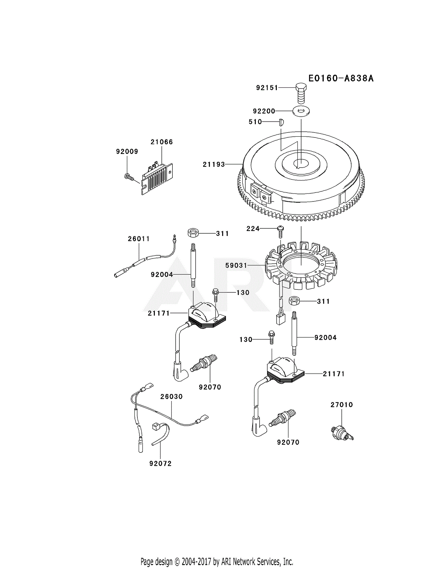 Kawasaki FH680V-AS23 4 Stroke Engine FH680V Parts Diagram for ELECTRIC