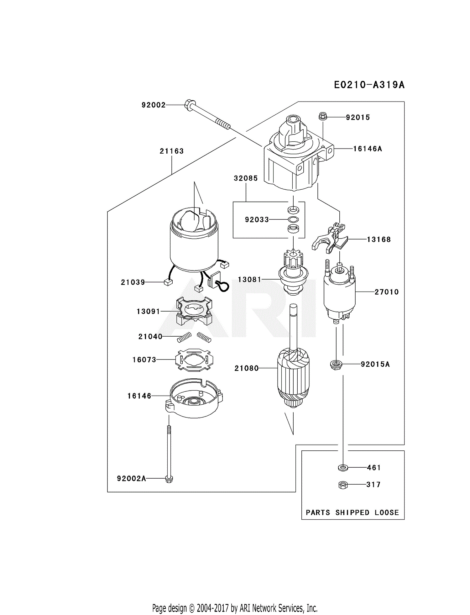 Kawasaki FH680V-AS32 4 Stroke Engine FH680V Parts Diagram for STARTER