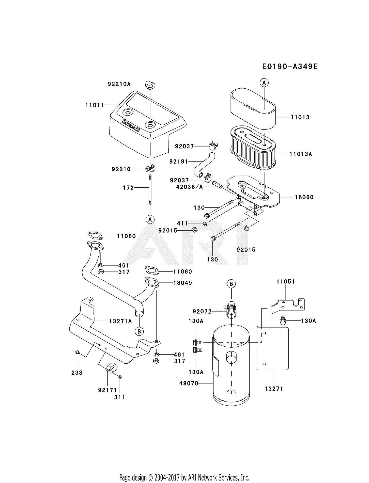 Kawasaki FH680V-BS01 4 Stroke Engine FH680V Parts Diagram ... control schematic diagram for all starter 48 