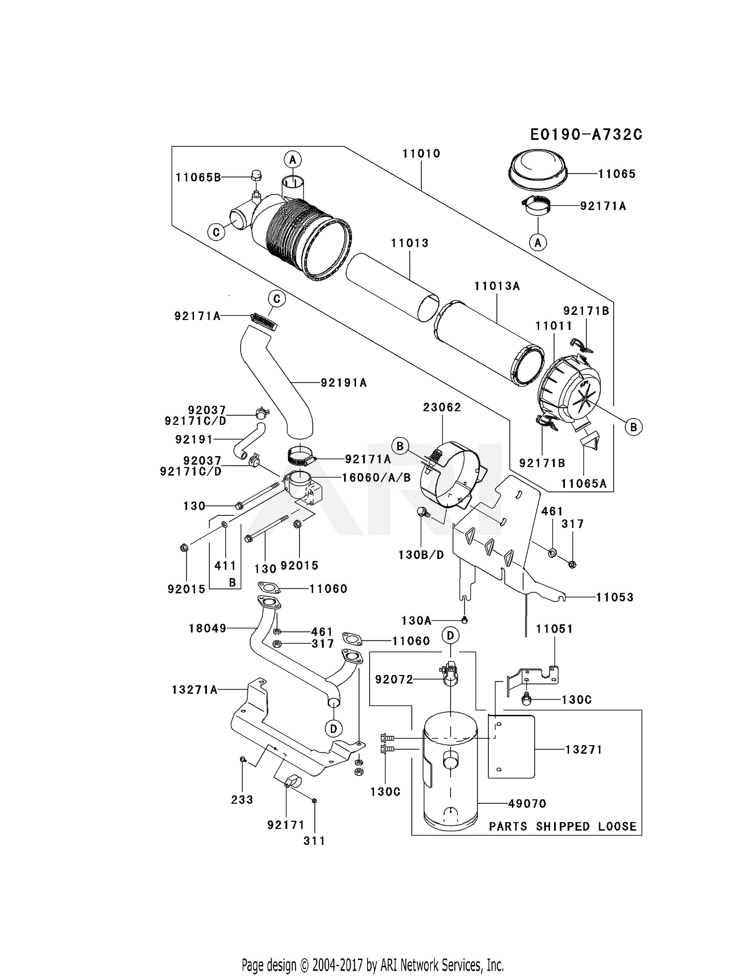 Kawasaki FH680V-BS25 4 Stroke Engine FH680V Parts Diagram for AIR