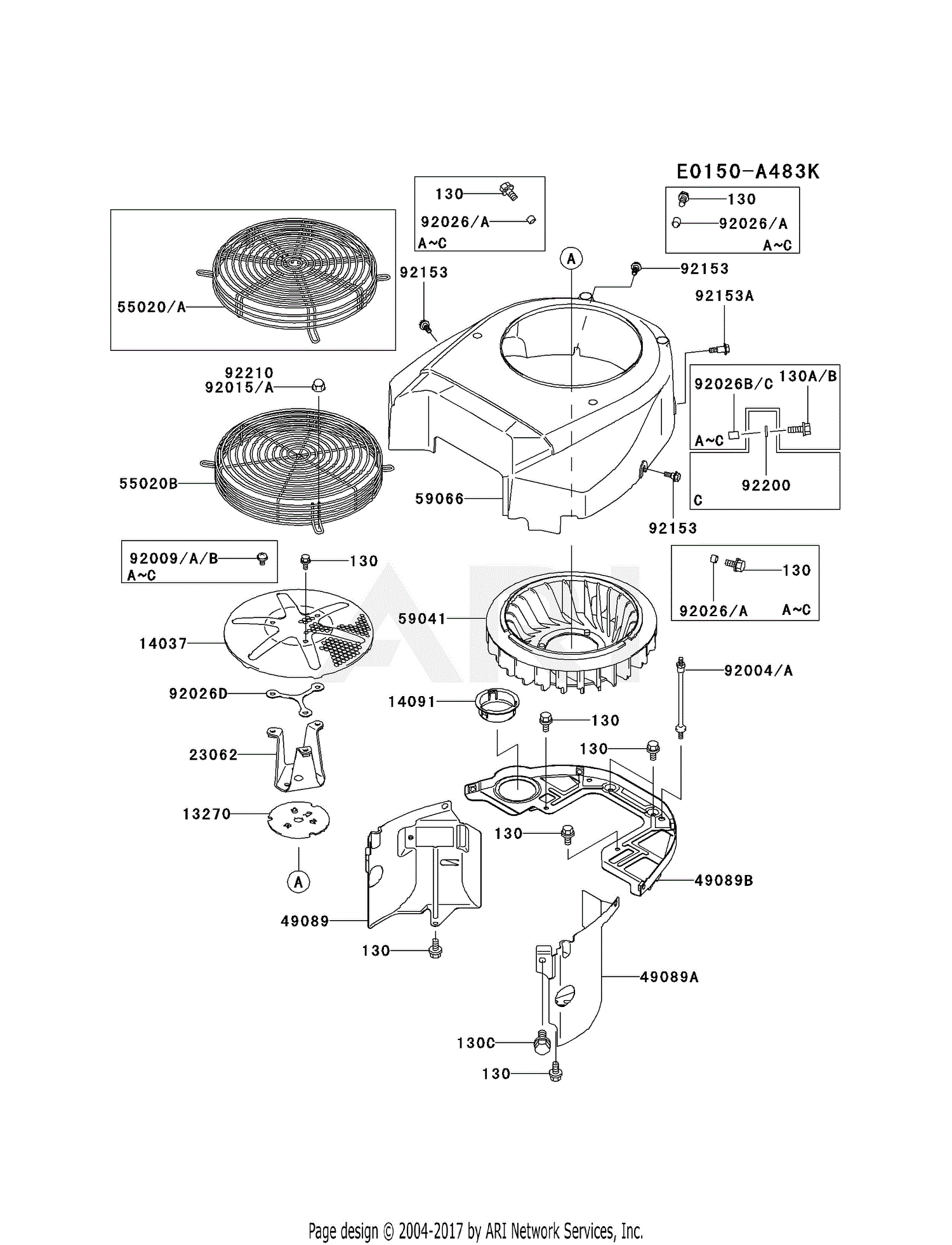 Kawasaki FH680V-CS07 4 Stroke Engine FH680V Parts Diagram for COOLING