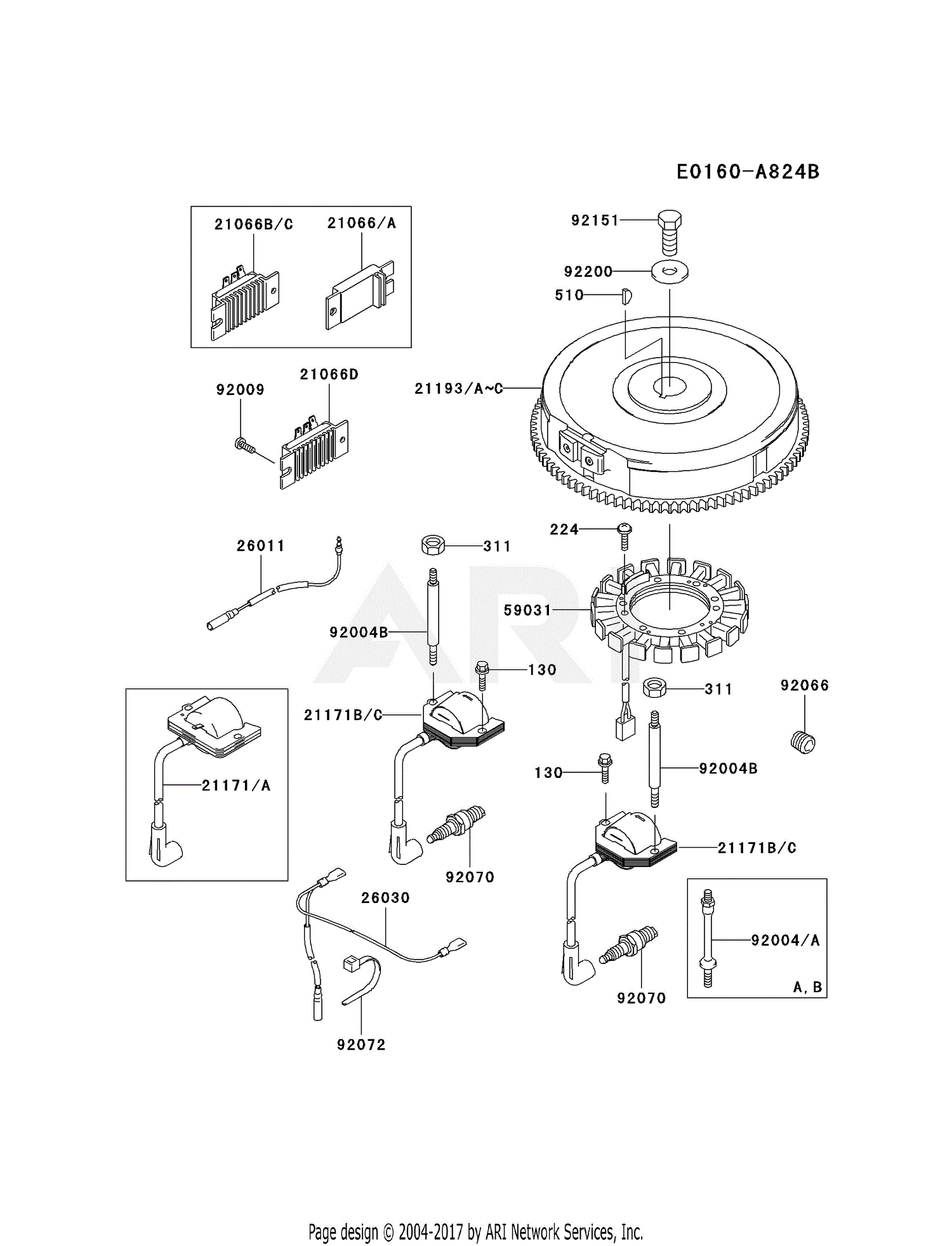 Kawasaki FH680V-CS11 4 Stroke Engine FH680V Parts Diagram for ELECTRIC