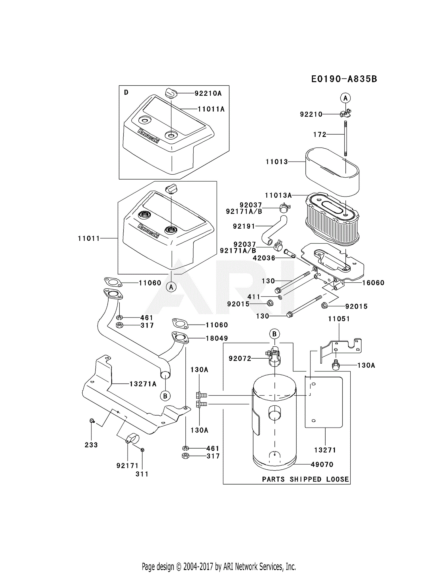 Kawasaki FH680V-DS06 4 Stroke Engine FH680V Parts Diagram for AIR ...