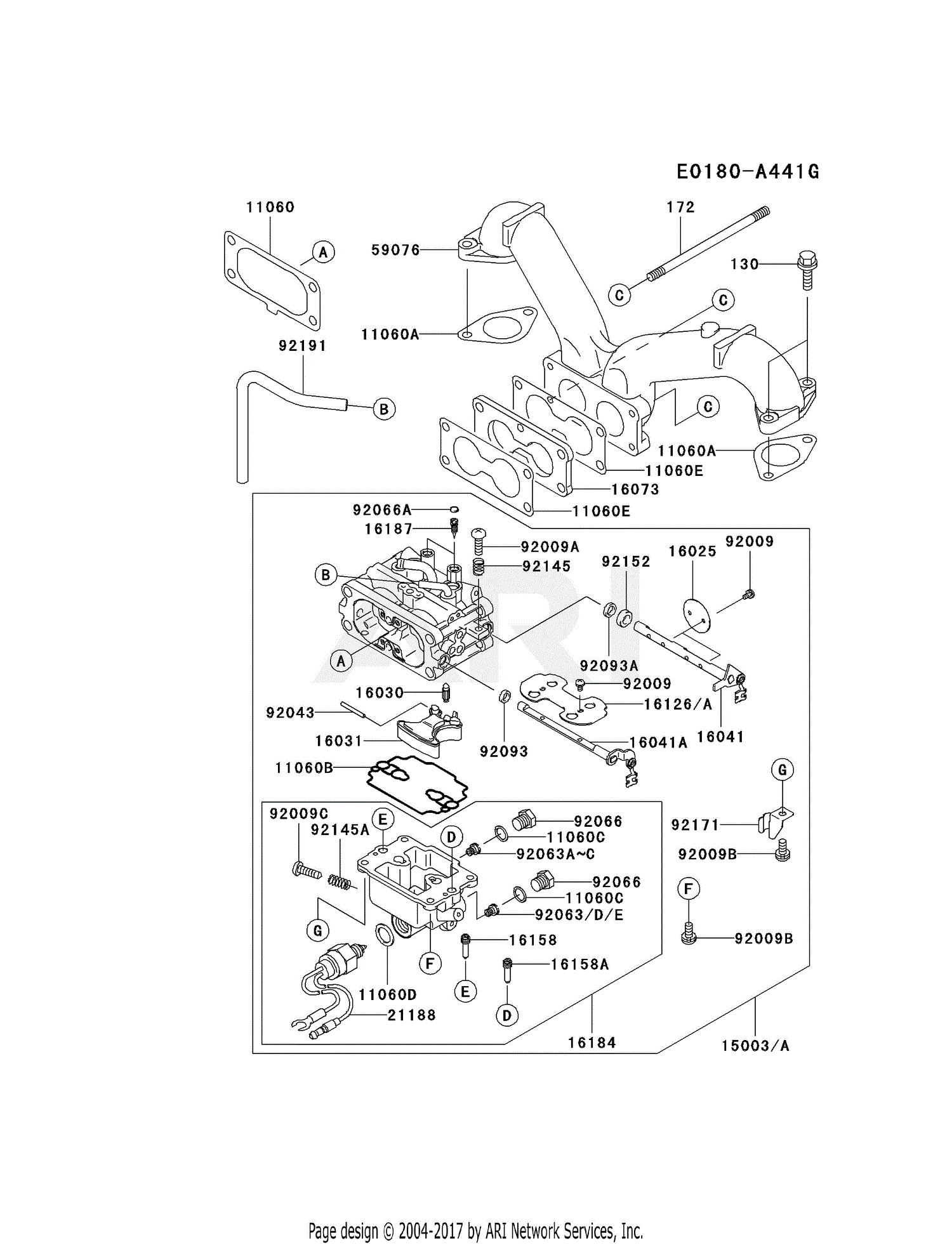 Kawasaki FH680V-HS09 4 Stroke Engine FH680V Parts Diagram for CARBURETOR