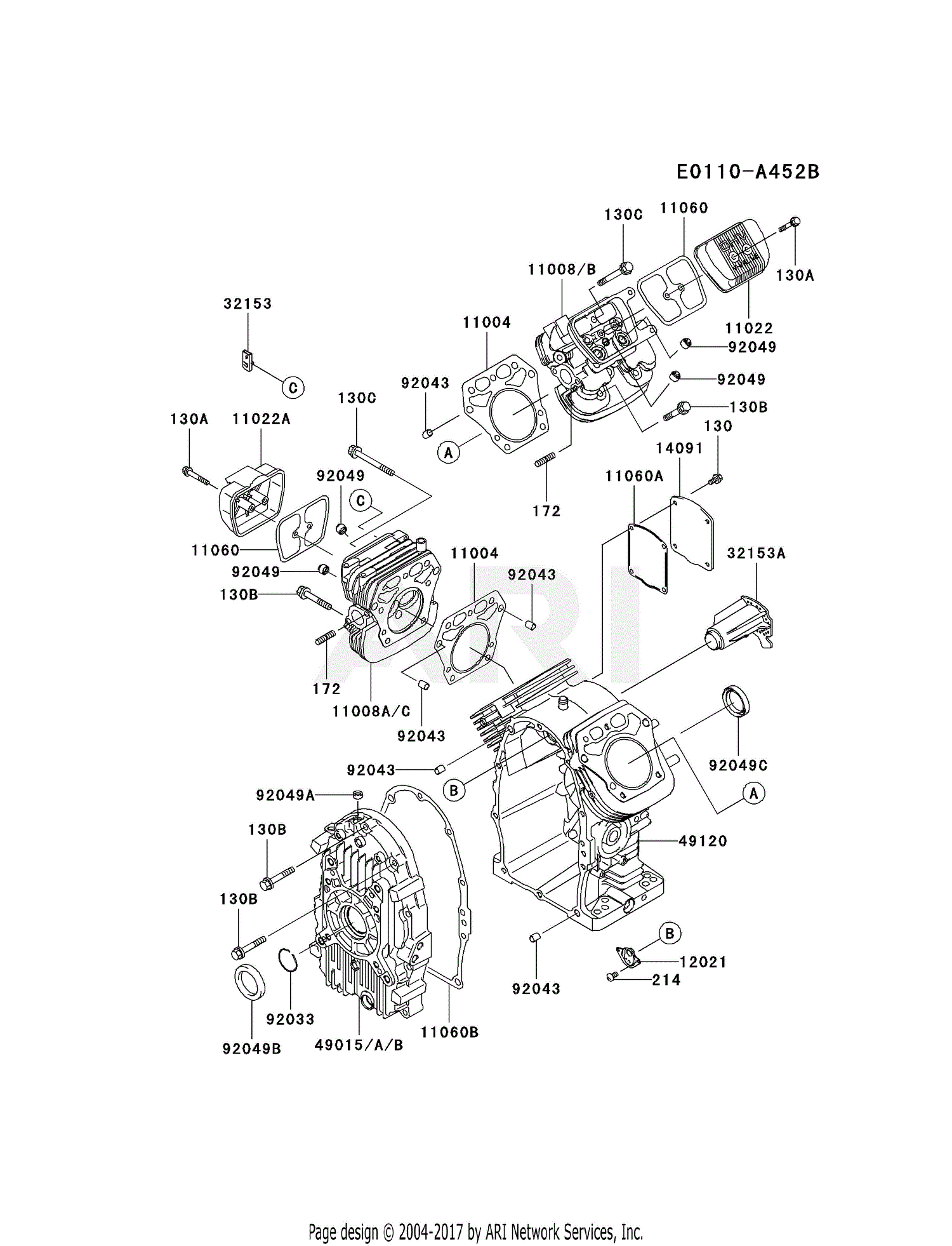 Kawasaki FH721D-AS08 4 Stroke Engine FH721D Parts Diagram for 