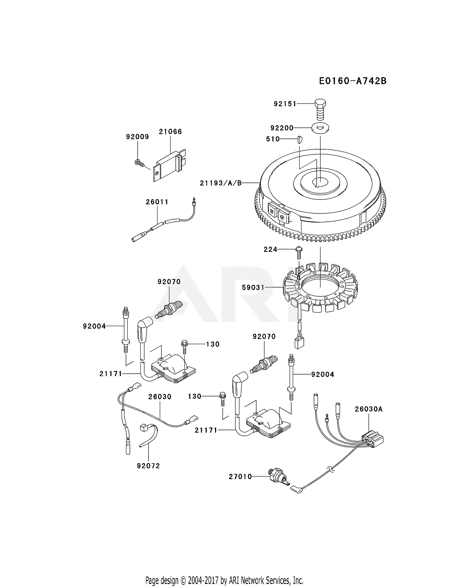 Kawasaki FH721V-AS09 4 Stroke Engine FH721V Parts Diagram for ELECTRIC