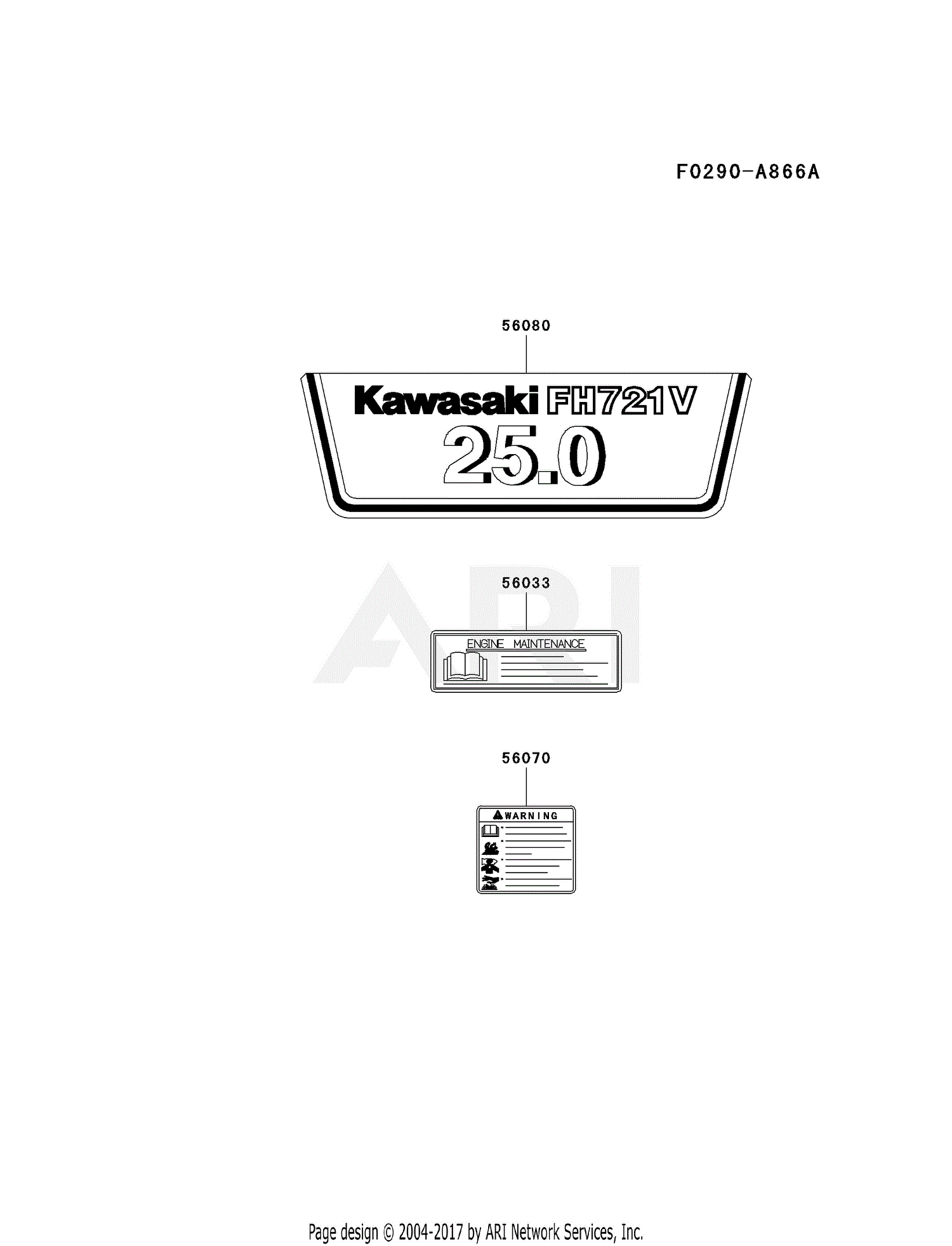 Kawasaki FH721V-BS15 4 Stroke Engine FH721V Parts Diagram for LABEL