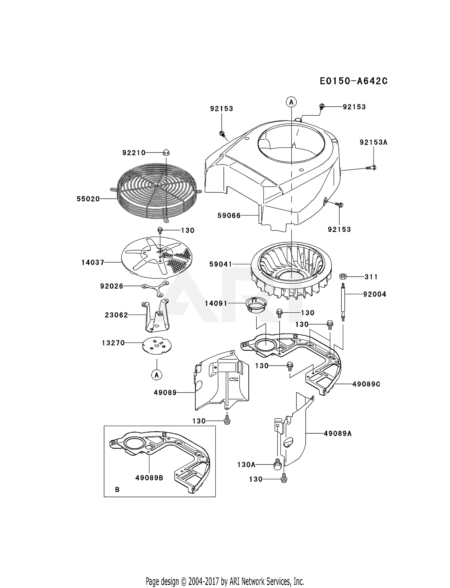 Kawasaki FH721V-CS16 4 Stroke Engine FH721V Parts Diagram for COOLING