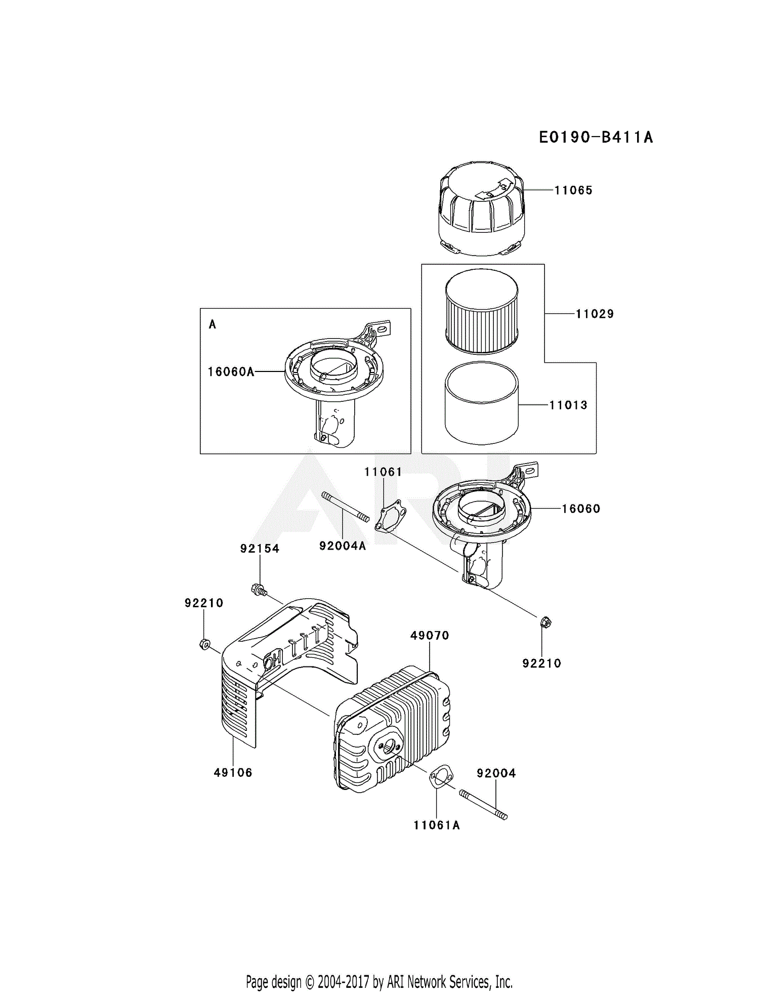 Kawasaki Fj180v-bm17 4 Stroke Engine Fj180v Parts Diagram For Air 