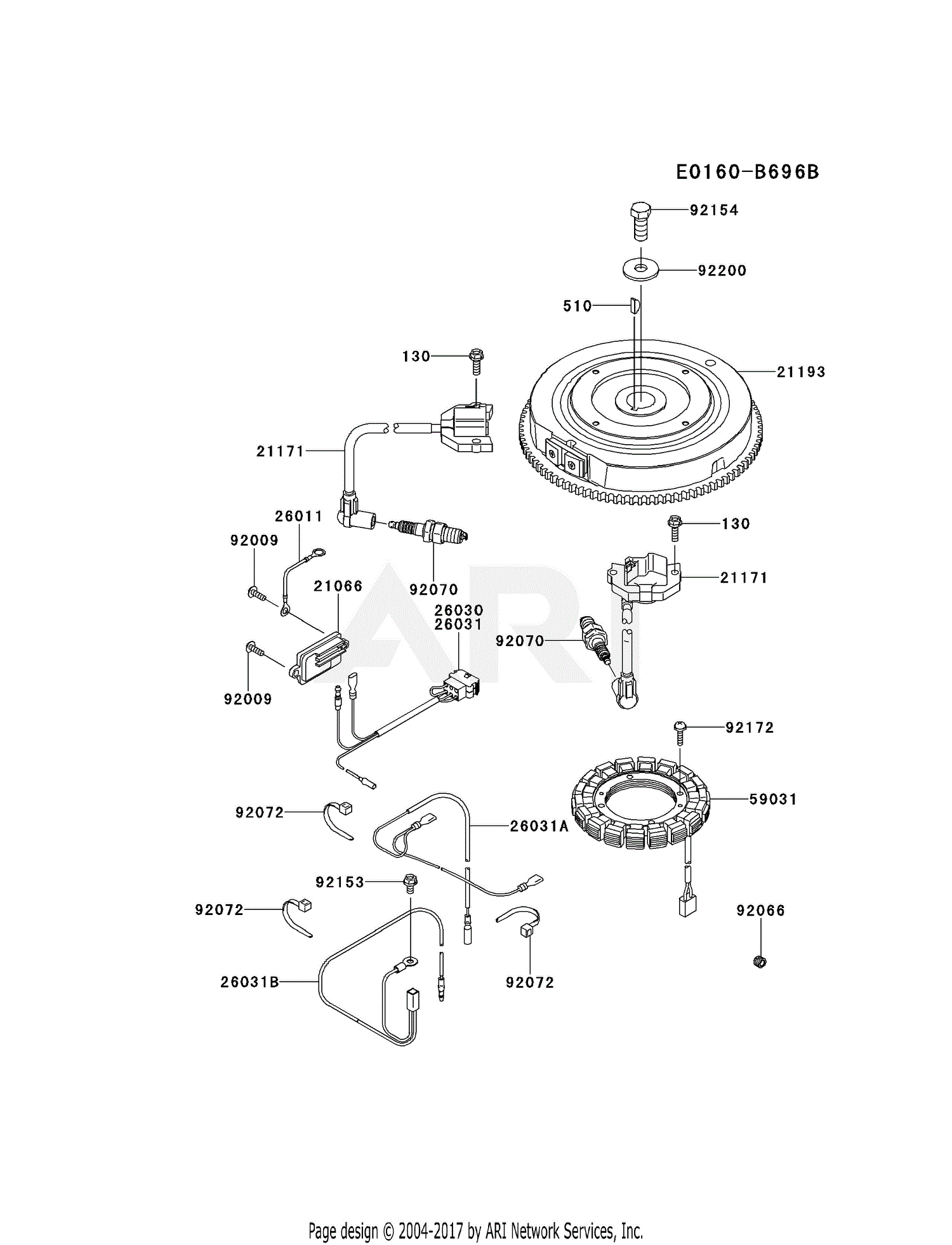 Kawasaki FR600V-AS13 4 Stroke Engine FR600V Parts Diagram for ELECTRIC ...