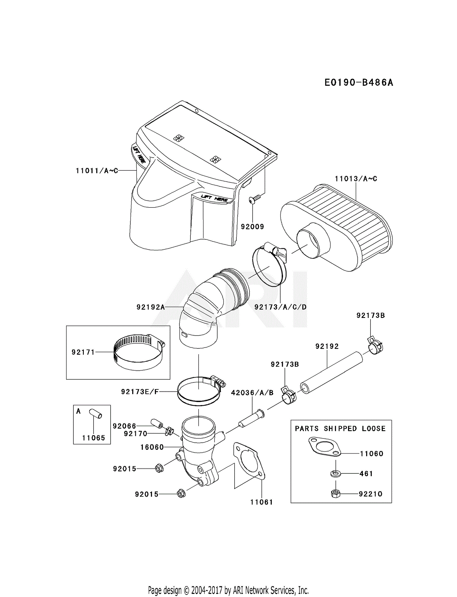 Kawasaki FR651V-DS05 4 Stroke Engine FR651V Parts Diagram for AIR