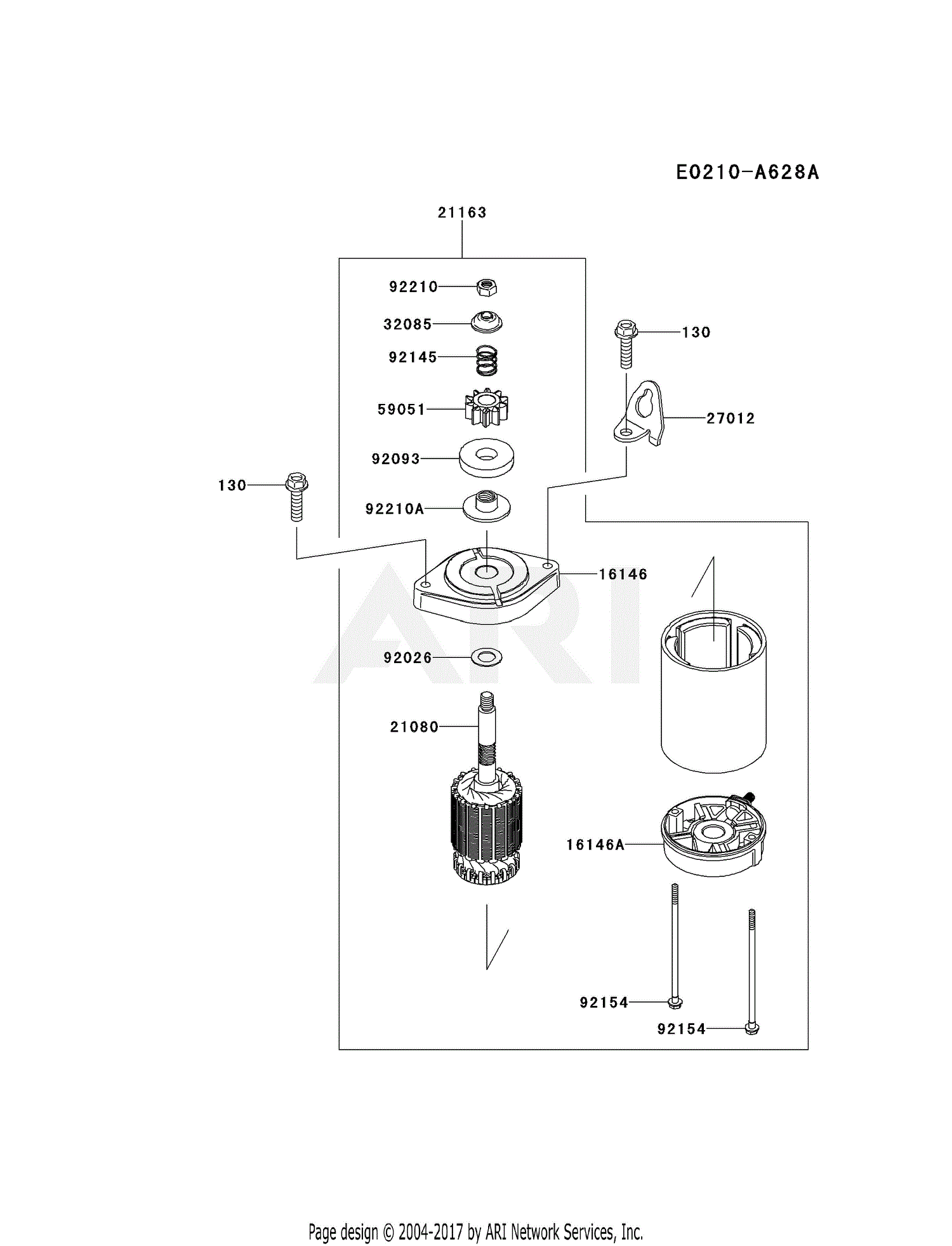 Kawasaki Fr691v Bs17 4 Stroke Engine Fr691v Parts Diagram For Starter