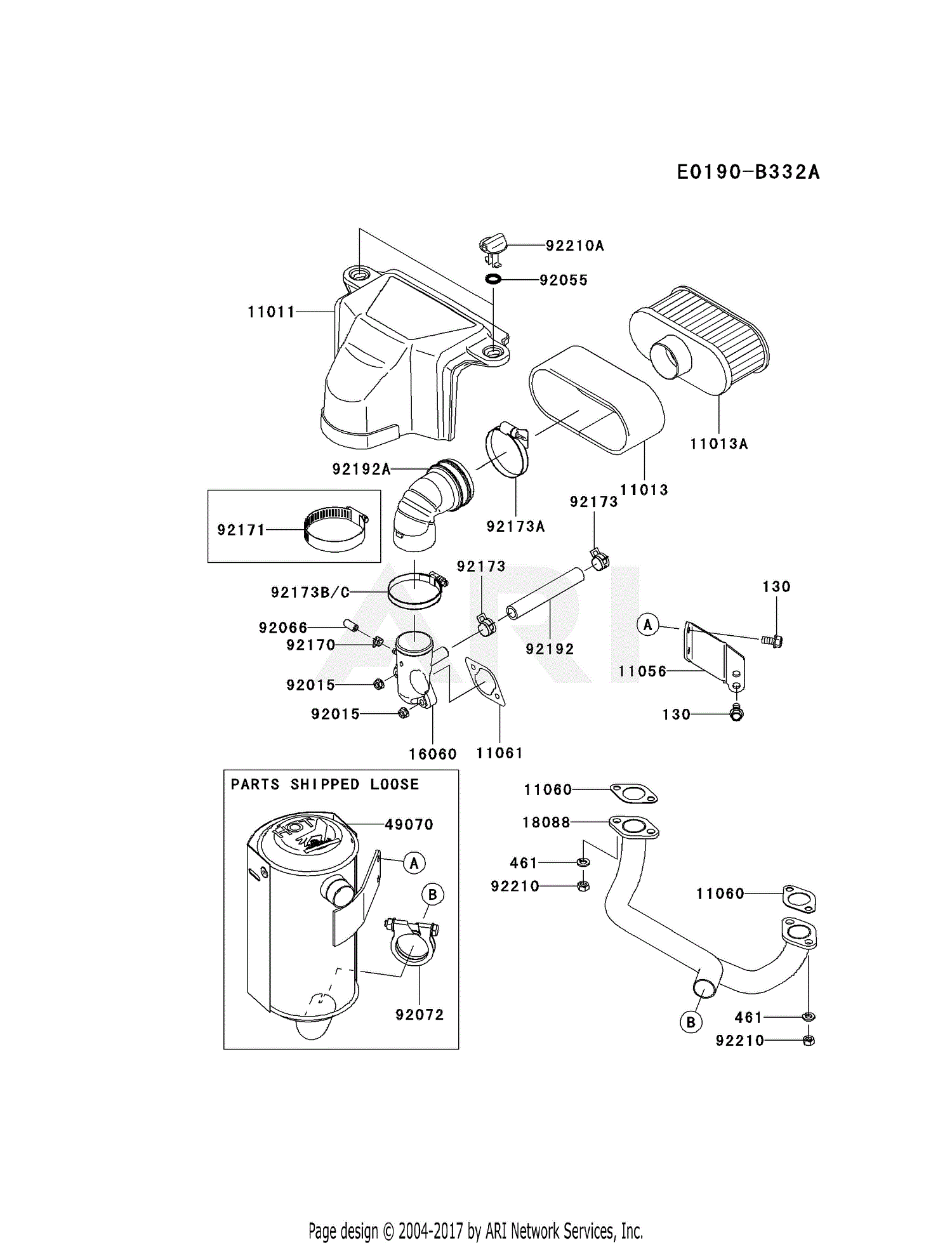 Kawasaki FS481V-AS11 4 Stroke Engine FS481V Parts Diagram for AIR ...