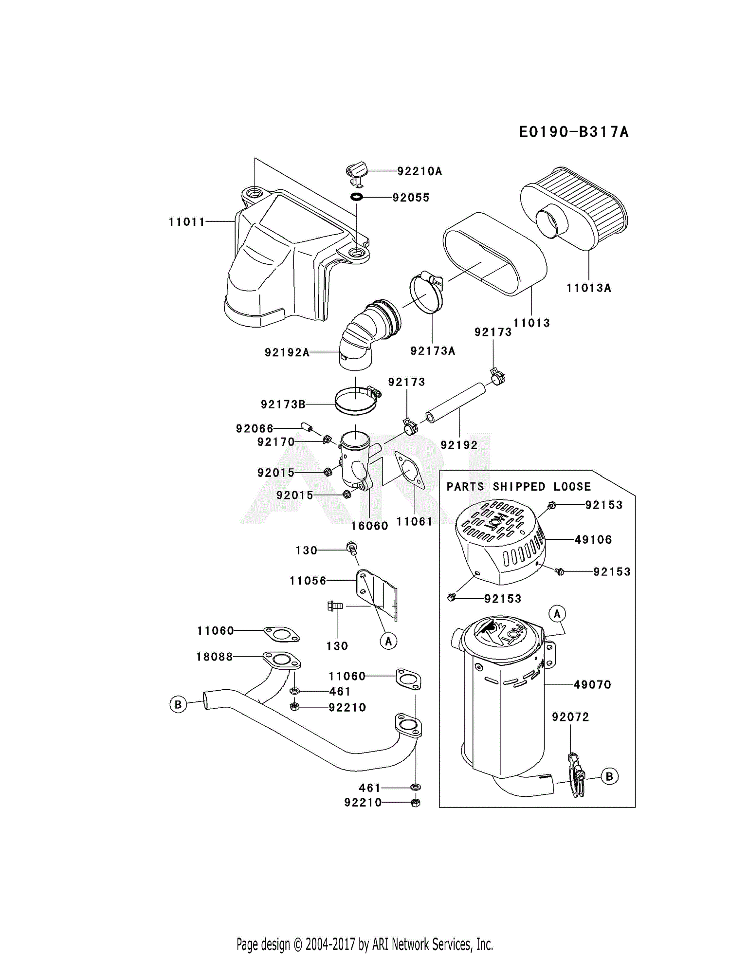 Kawasaki FS481V-AS20 4 Stroke Engine FS481V Parts Diagram for AIR ...