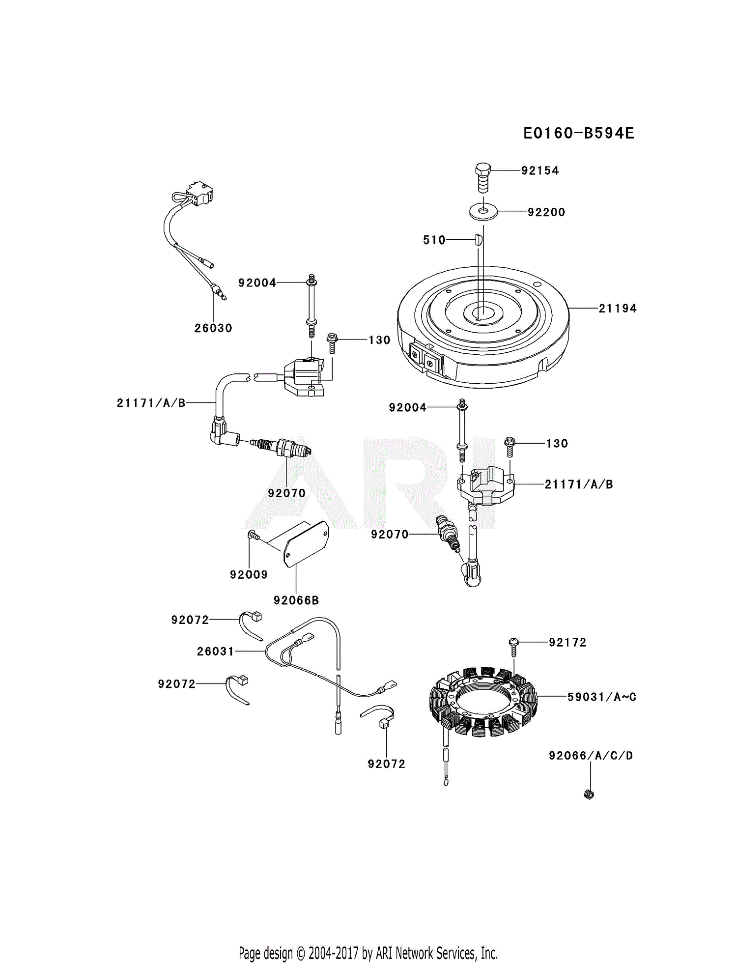 Kawasaki FS481V-BS19 4 Stroke Engine FS481V Parts Diagram for ELECTRIC