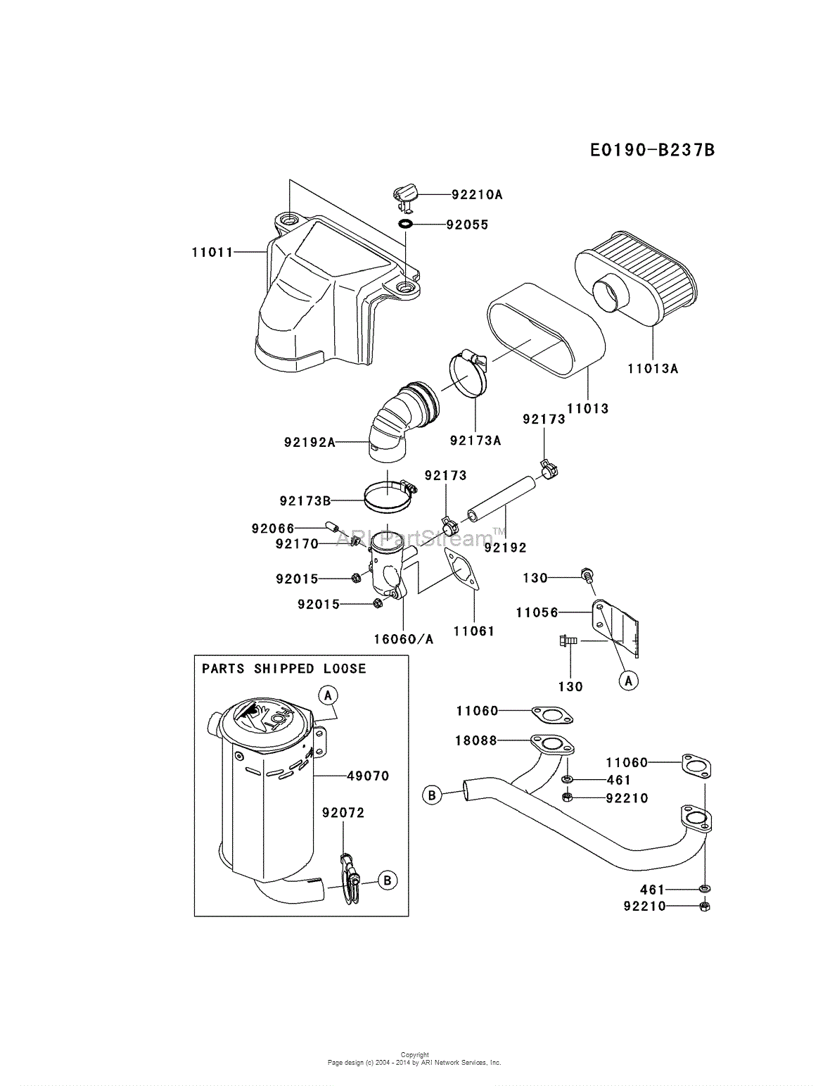 Kawasaki FS481V-BS23 4 Stroke Engine FS481V Parts Diagram for AIR ...