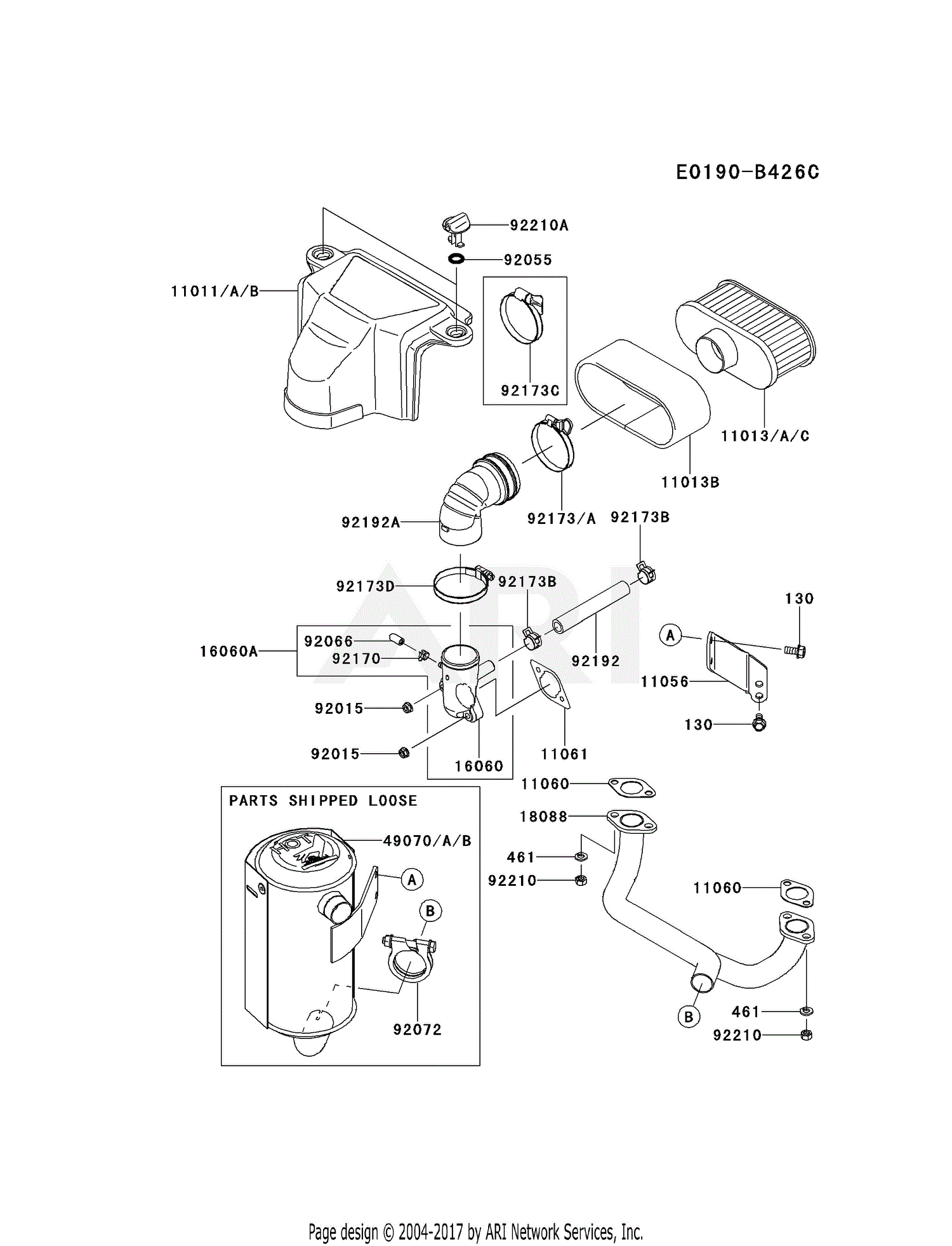 Kawasaki FS481V-BS24 4 Stroke Engine FS481V Parts Diagram for AIR ...