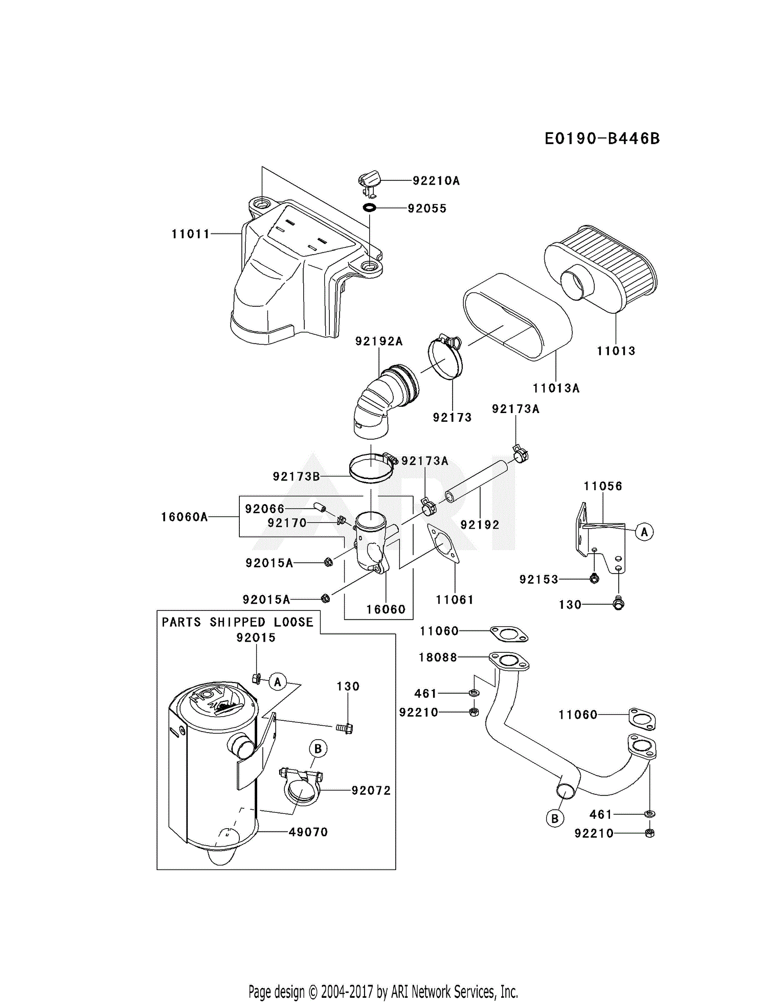 Kawasaki FS481V-BS26 4 Stroke Engine FS481V Parts Diagram for AIR ...