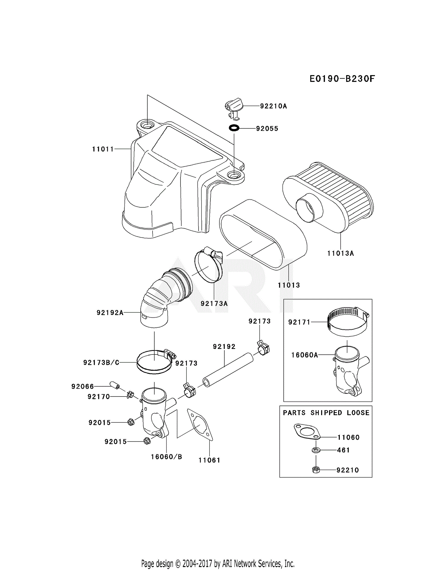 Kawasaki FS541V-AS07 4 Stroke Engine FS541V Parts Diagram for AIR ...