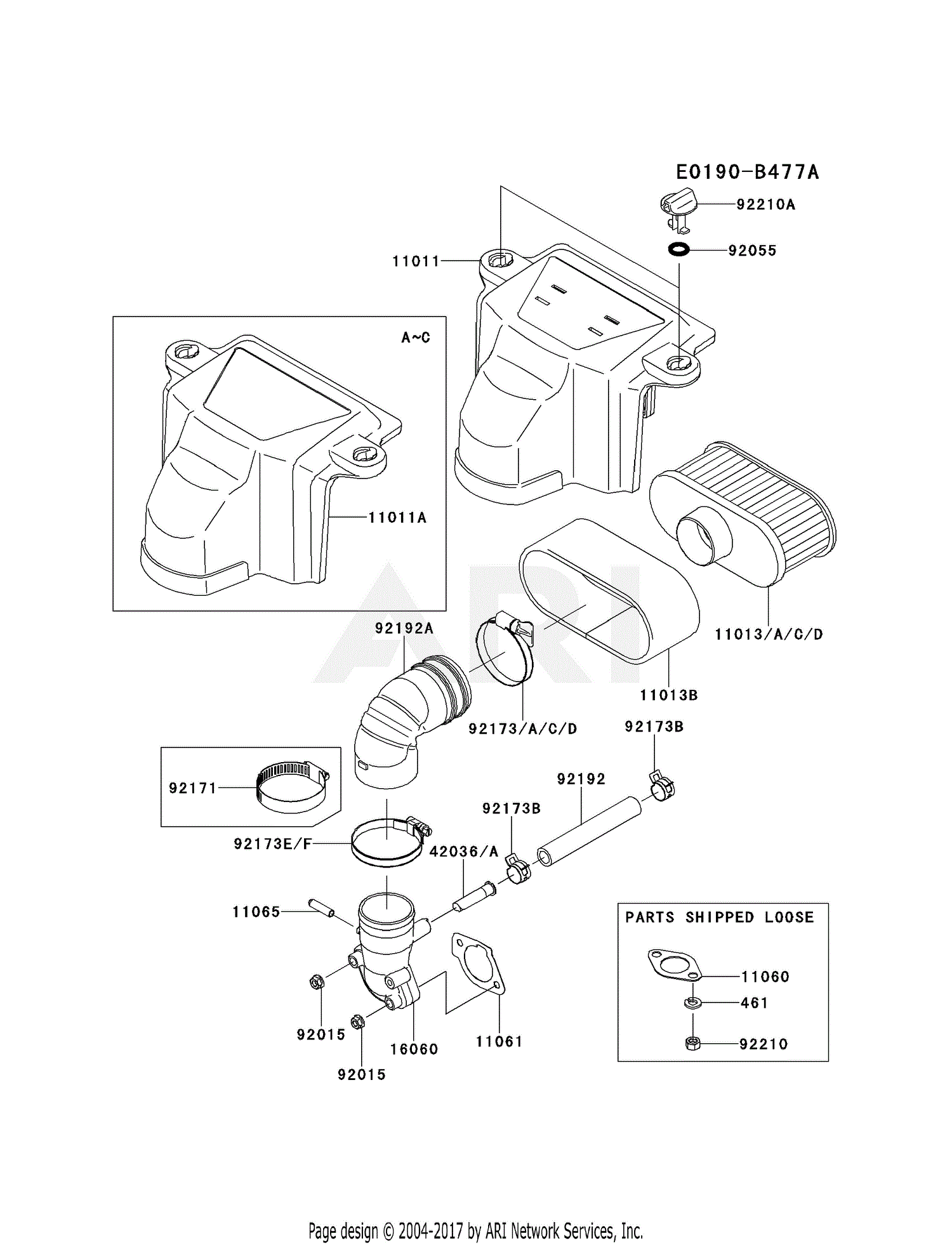 Kawasaki FS691V-CS05 4 Stroke Engine FS691V Parts Diagram for AIR ...