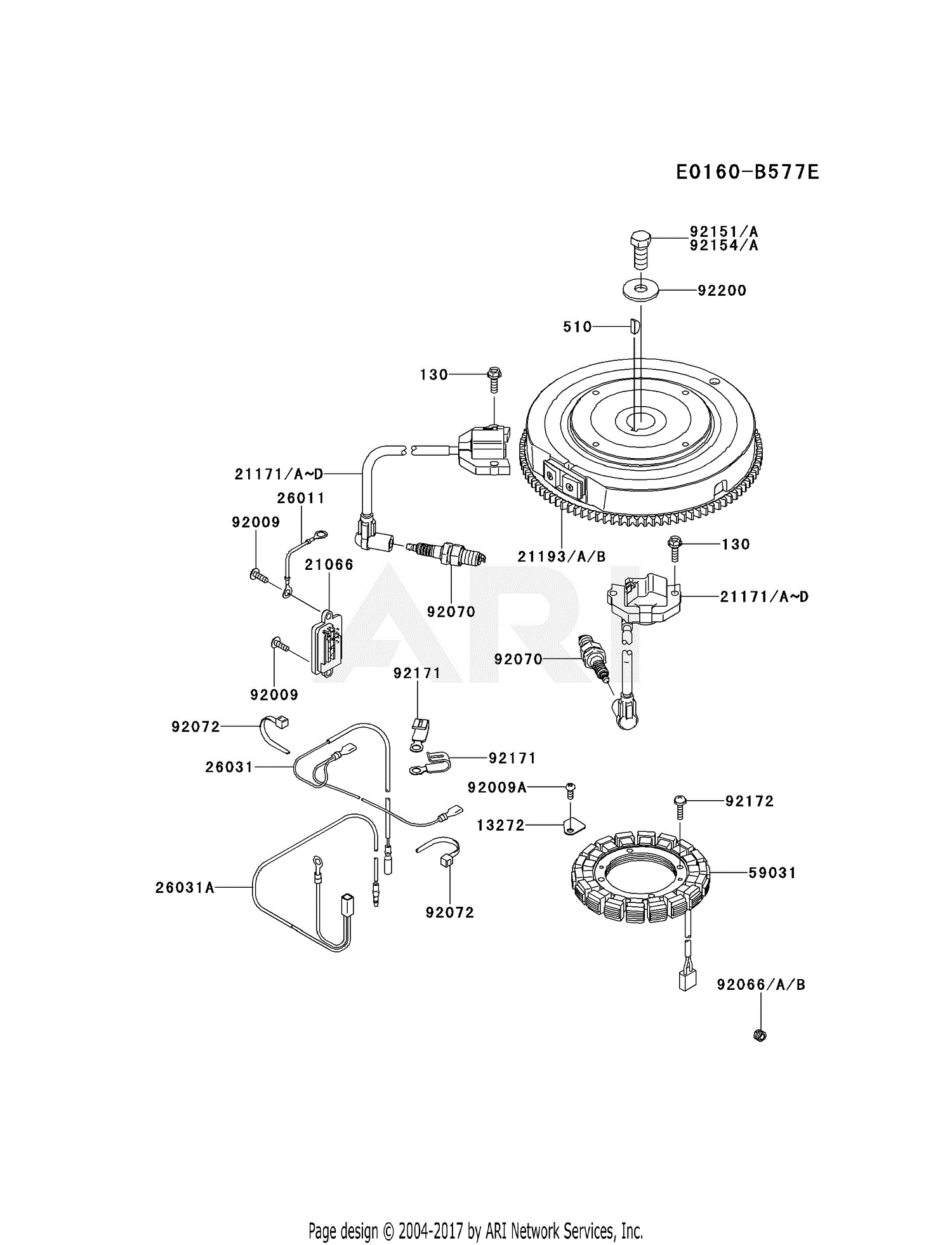 Kawasaki FS730V-AS00 4 Stroke Engine FS730V Parts Diagram for ELECTRIC