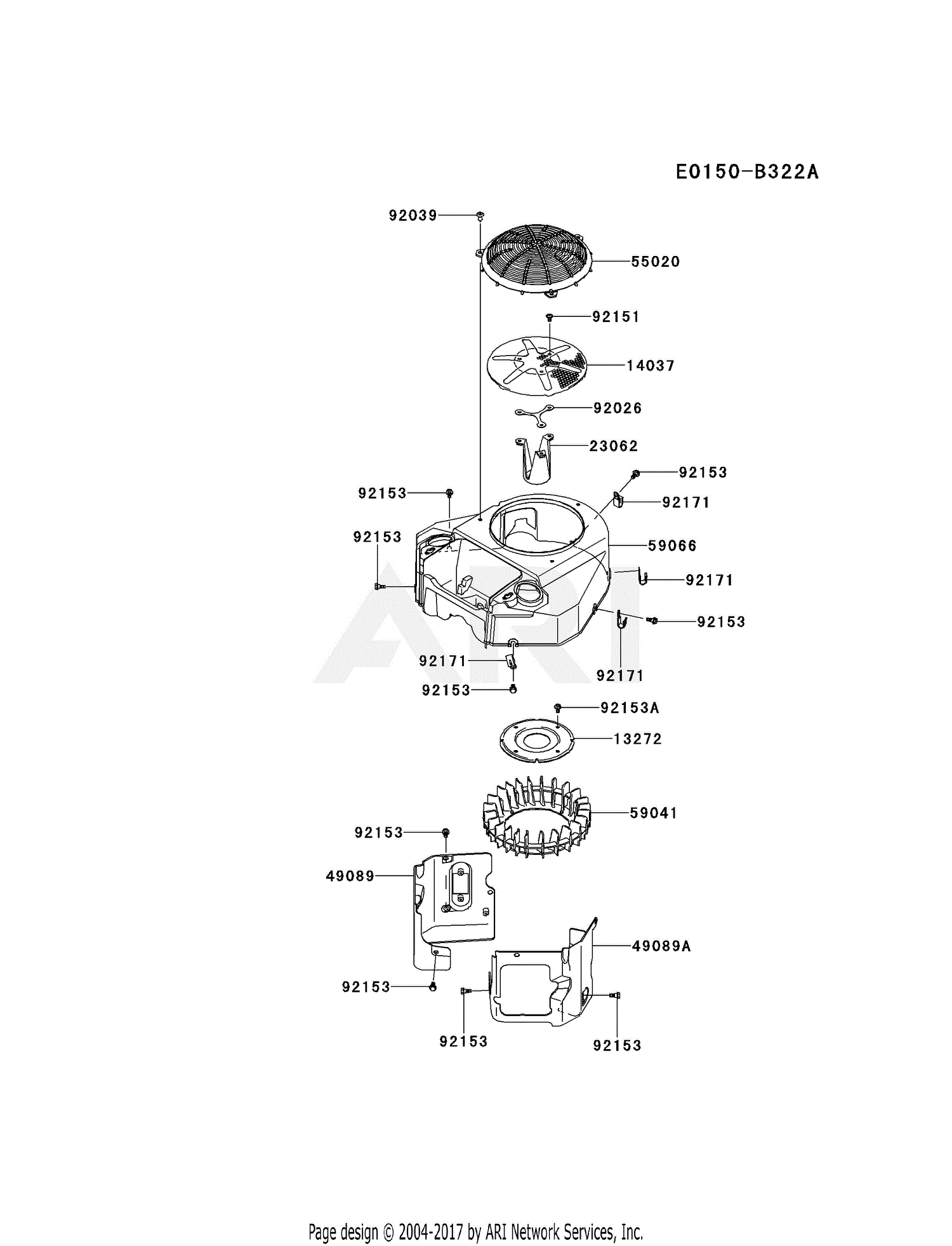Kawasaki FS730V-AS17 4 Stroke Engine FS730V Parts Diagram for COOLING