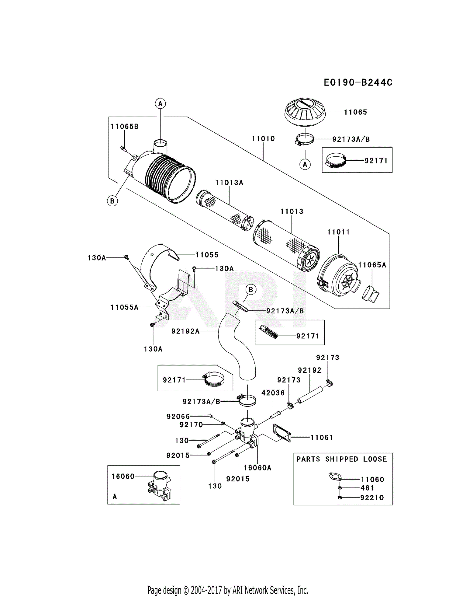 Kawasaki FX691V-CS10 4 Stroke Engine FX691V Parts Diagram for AIR ...