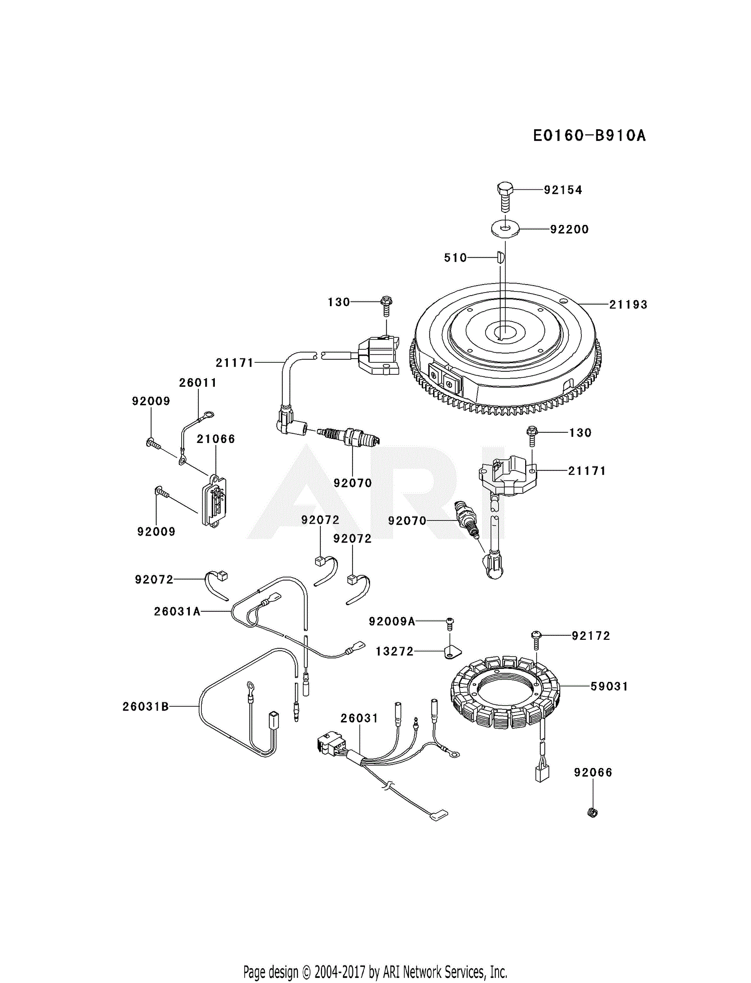 Kawasaki FX730V-AS28 4 Stroke Engine FX730V Parts Diagram for ELECTRIC ...