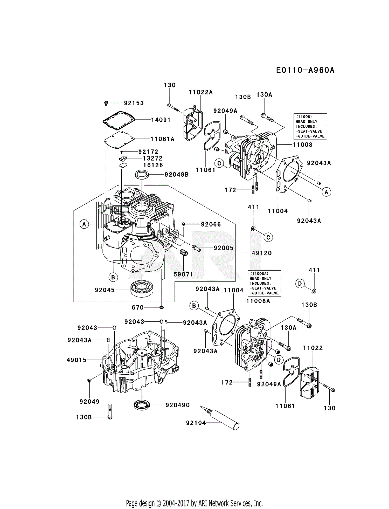 Kawasaki FX801V-GS04 4 Stroke Engine FX801V Parts Diagram for 