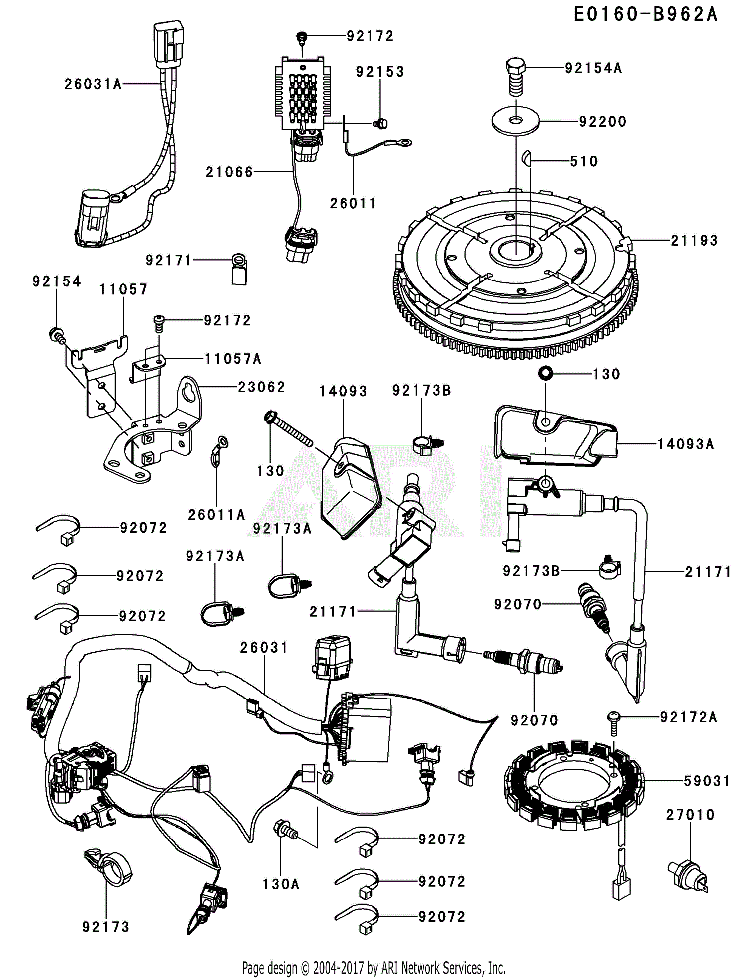 Kawasaki FX850V-AS48 4 Stroke Engine FX850V Parts Diagram for ELECTRIC