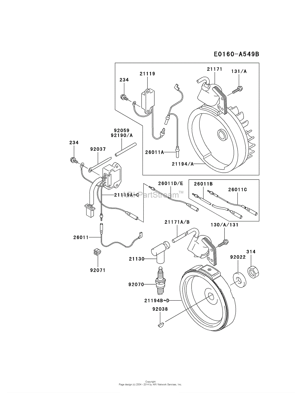 Kawasaki GAT00A-AS00 Generator GA1000A Parts Diagram for  