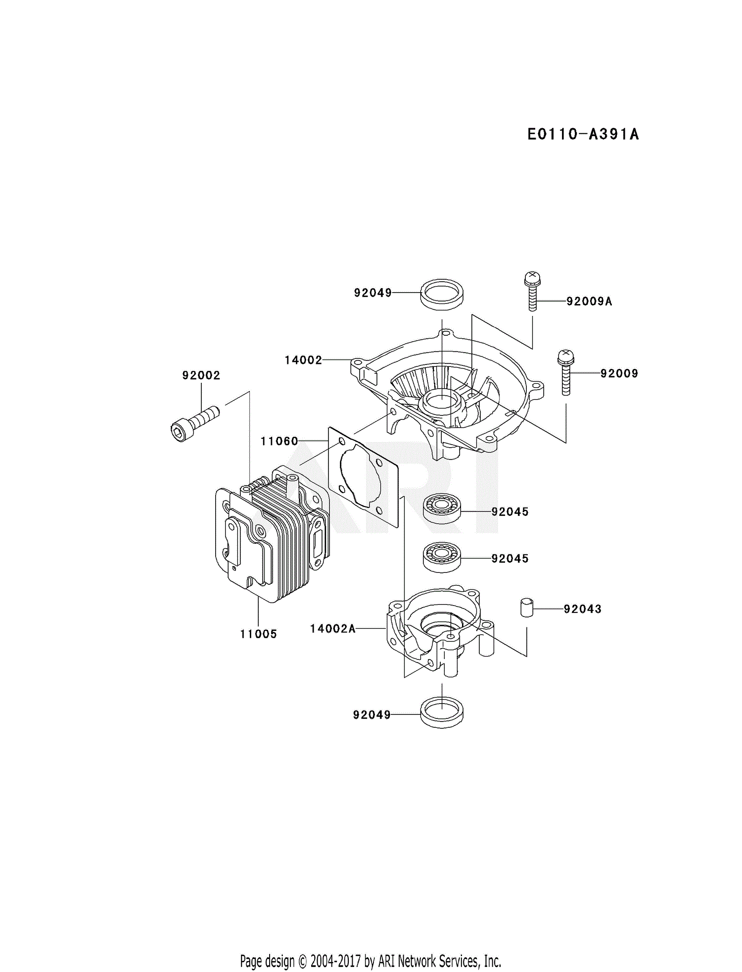 Kawasaki KHT600D-A2 Hedge Trimmer KHT600D Parts Diagram for CYLINDER ...