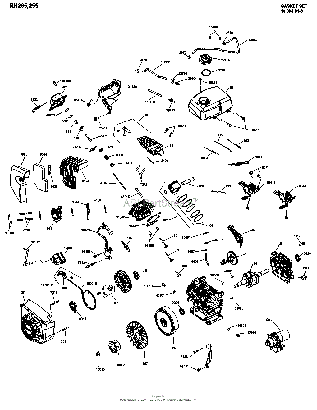 Kohler RH265-3107 MARKETING BASIC 6.5 HP (4.8 kW) Parts Diagram for Engine