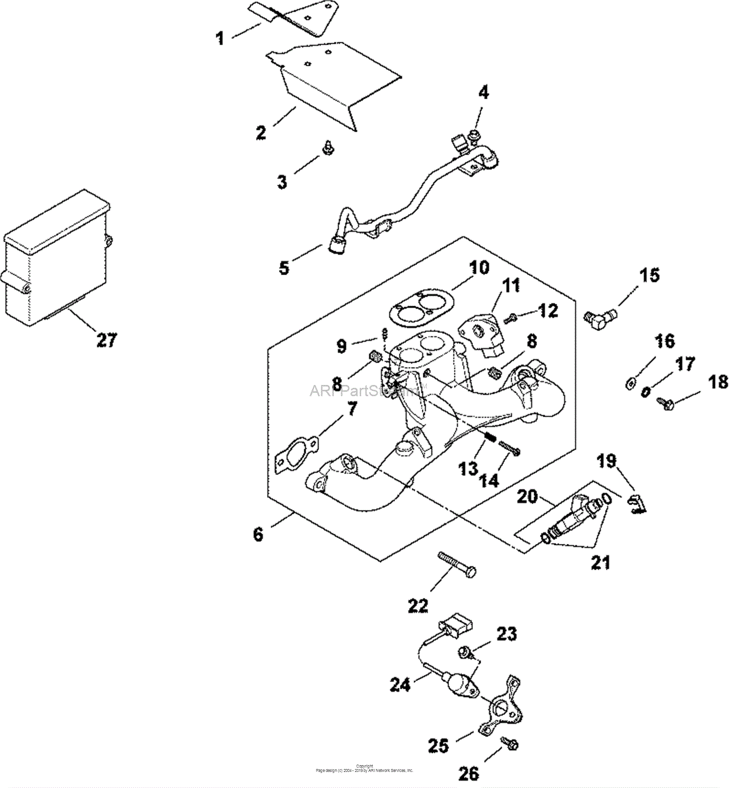 Kohler CH735-3011 WALKER MFG. 26HP (19.4 kW) Parts Diagram for Fuel ...