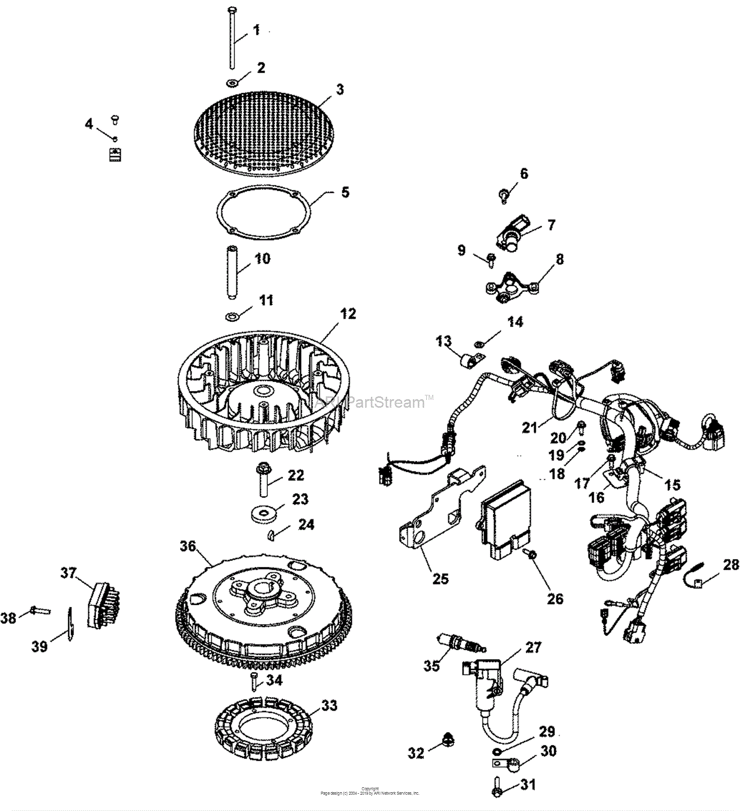 Kohler ECV740-3012 EXMARK 27HP(20.1 kw) Parts Diagram for Ignition ...