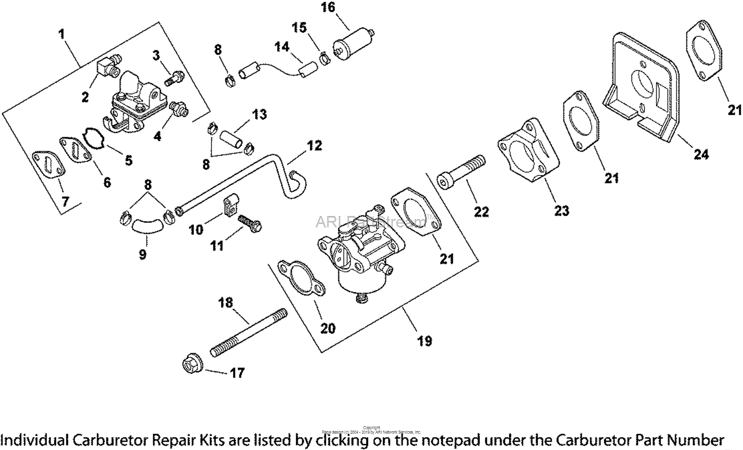 Kohler Ch14 1822 Mtd 14 Hp Parts Diagram For Fuel System 8 27 95