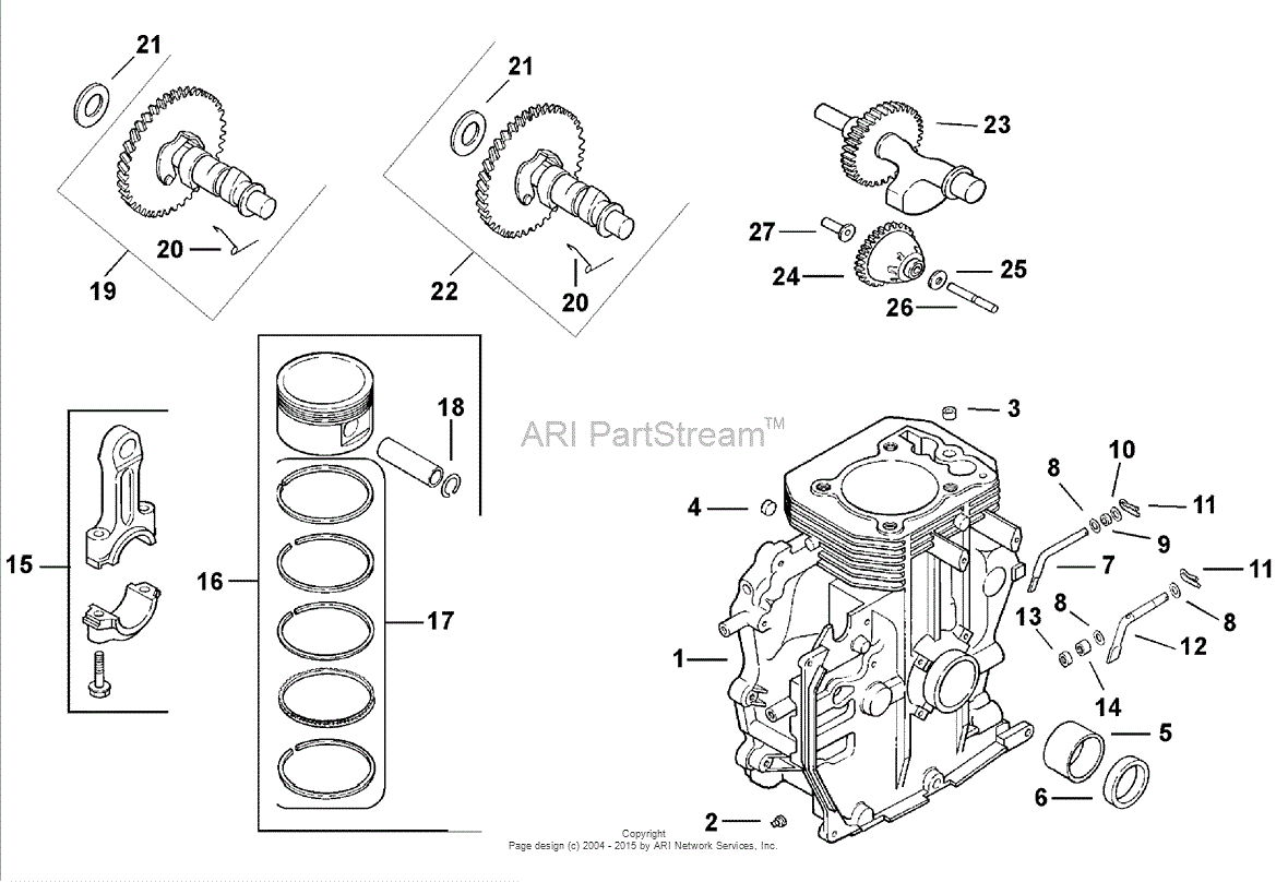 Kohler Ch14 1804 Basic 14 Hp Parts Diagram For Crankcase 2